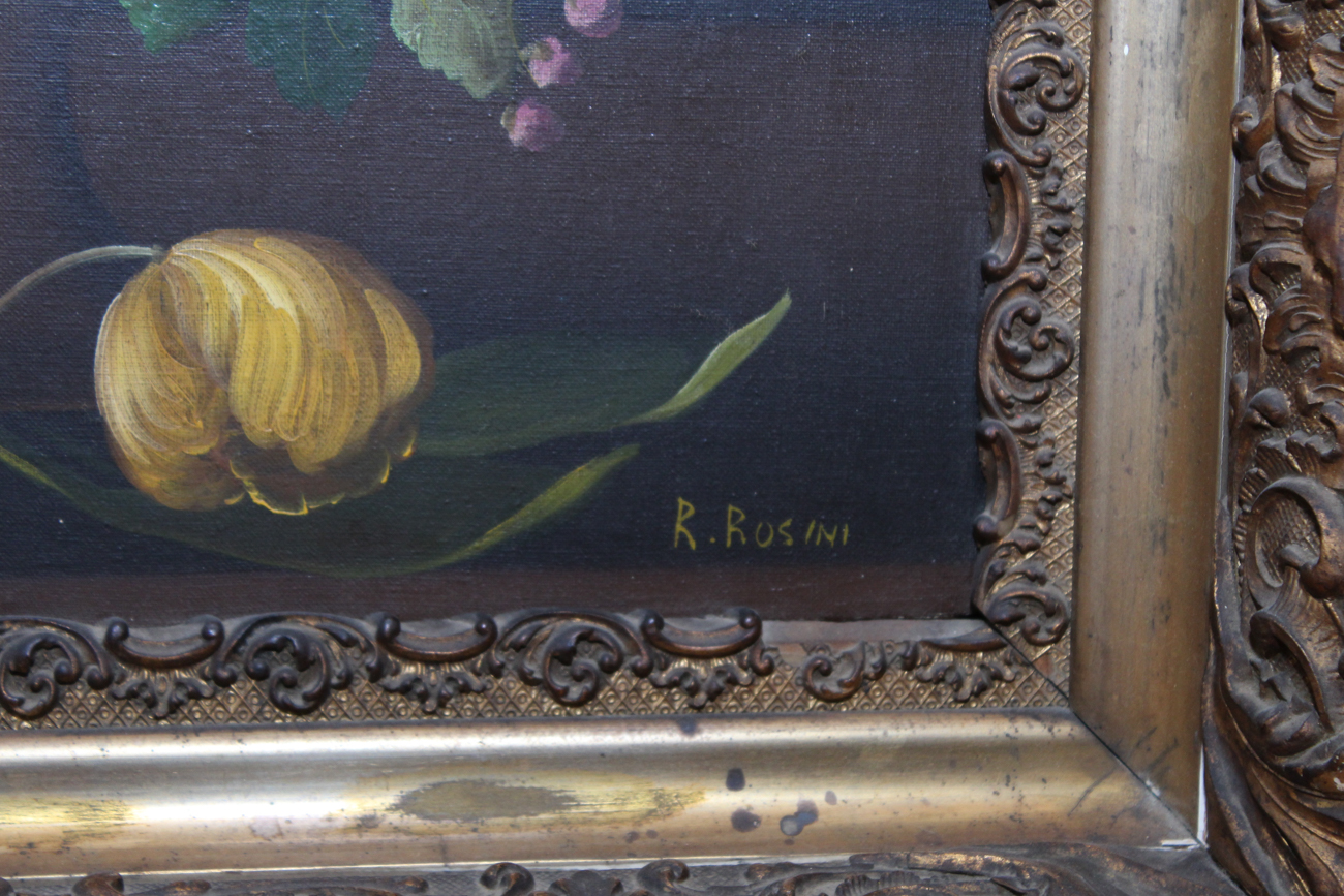 R. Rosini Oil on Canvas Still Life