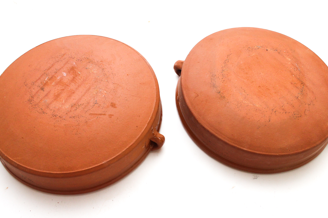 Pair of Hand-Thrown Terracotta Serving Bowls