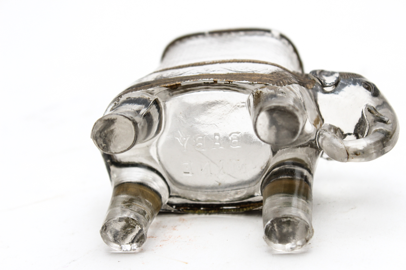 Antique "Baby Mine" Elephant Toothpick Holder By Enterprise Glass Company