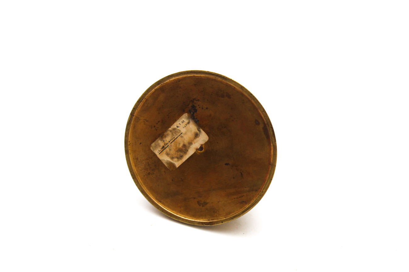 Ornate Antique Brass Inkwell With Eagle Finial