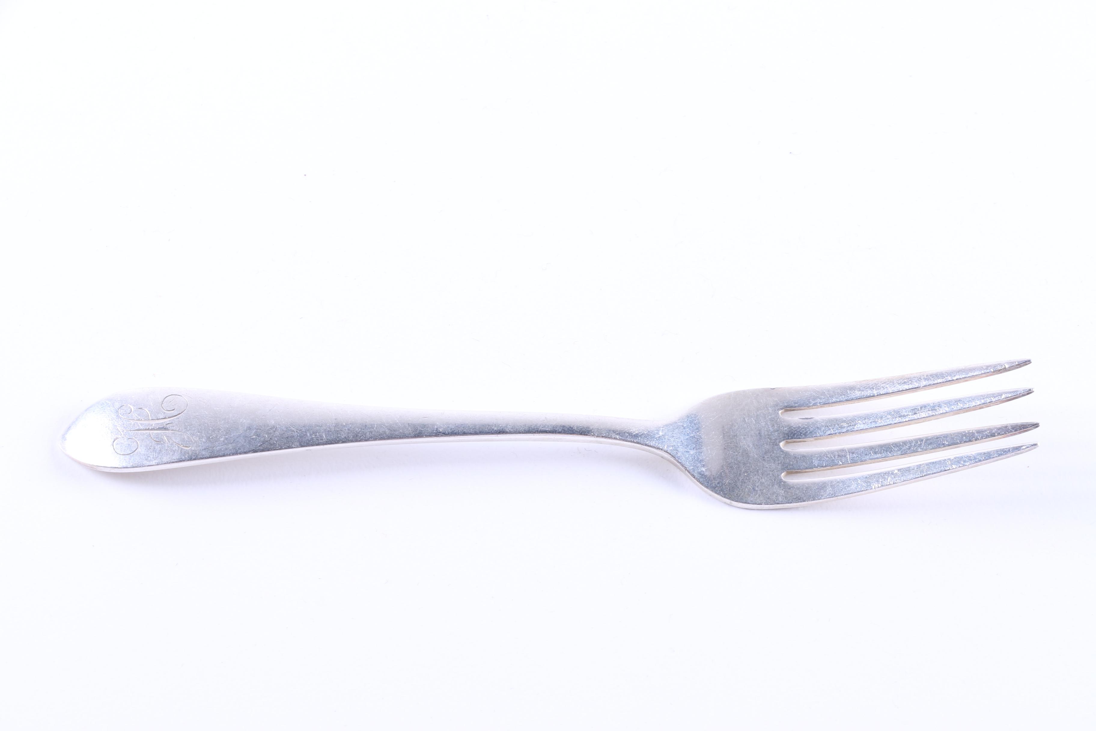 Dominck & Haff "Pointed Antique #9-Engraved" Sterling Silver Youth Utensils