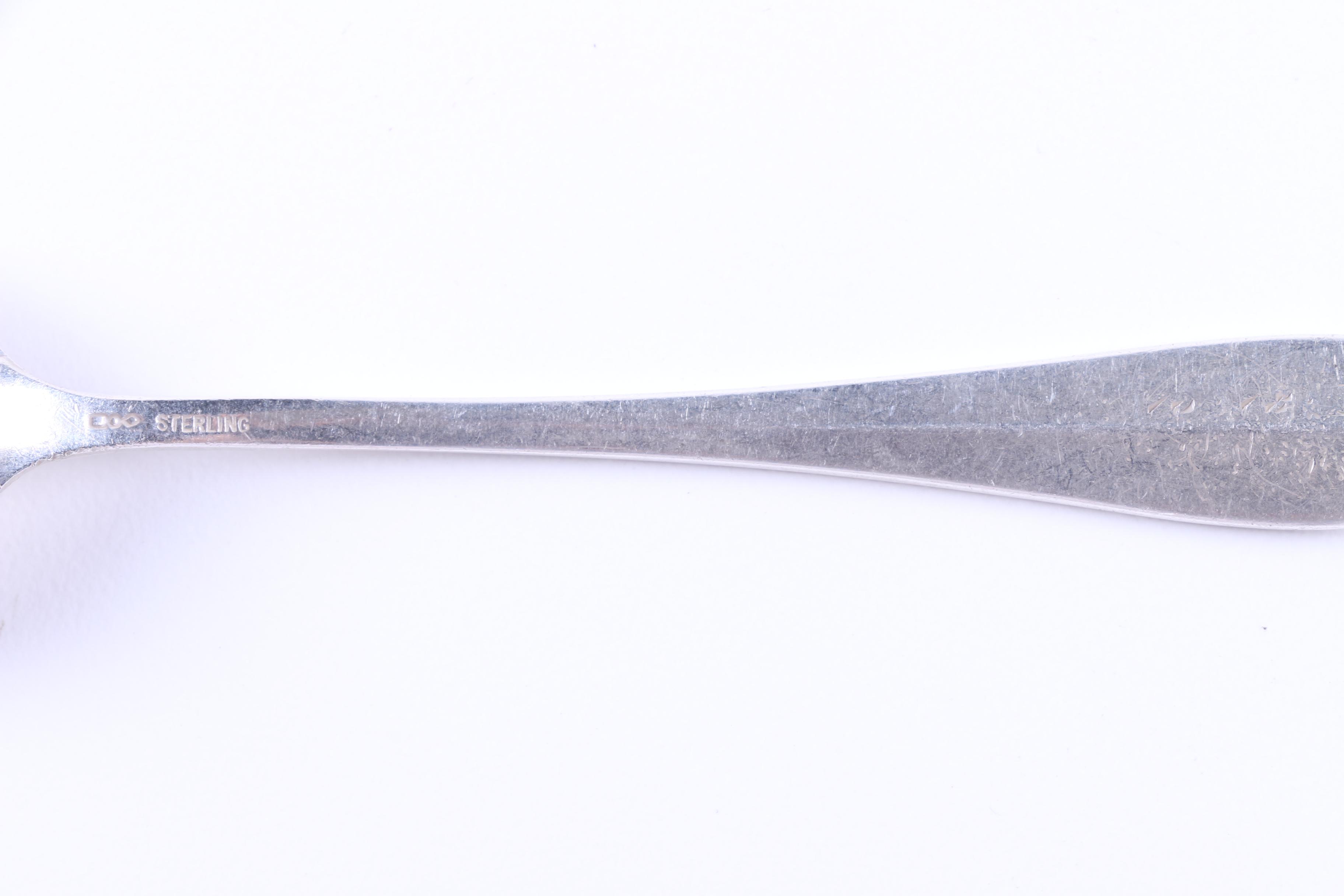 Dominck & Haff "Pointed Antique #9-Engraved" Sterling Silver Youth Utensils