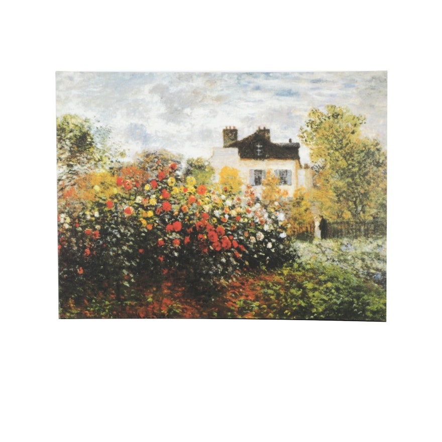 Giclee on Canvas Print After Claude Monet's "Garden In Argenteuil Sun"