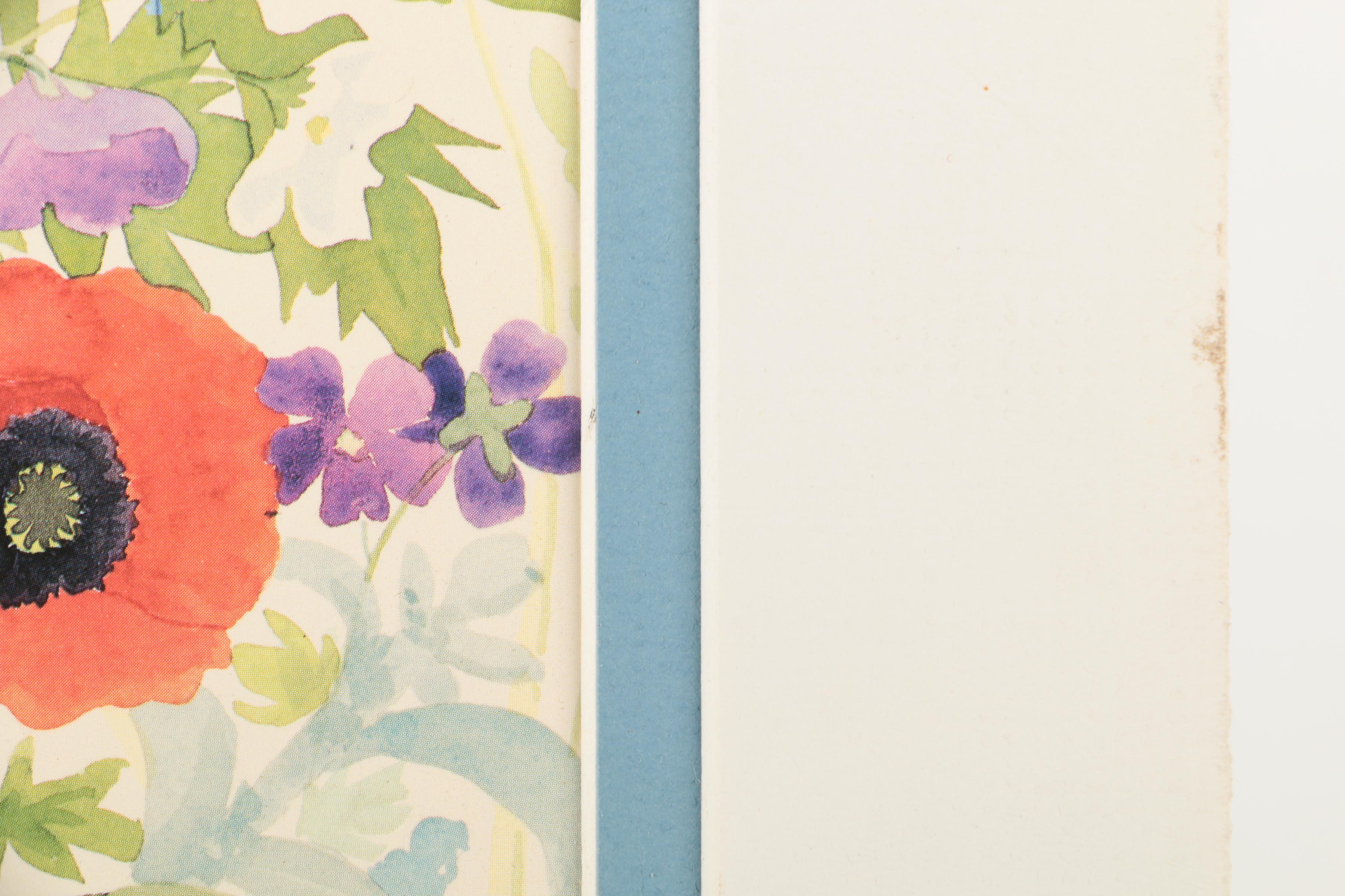 Signed Offset Lithograph After Anne Killian Painting of Flowers