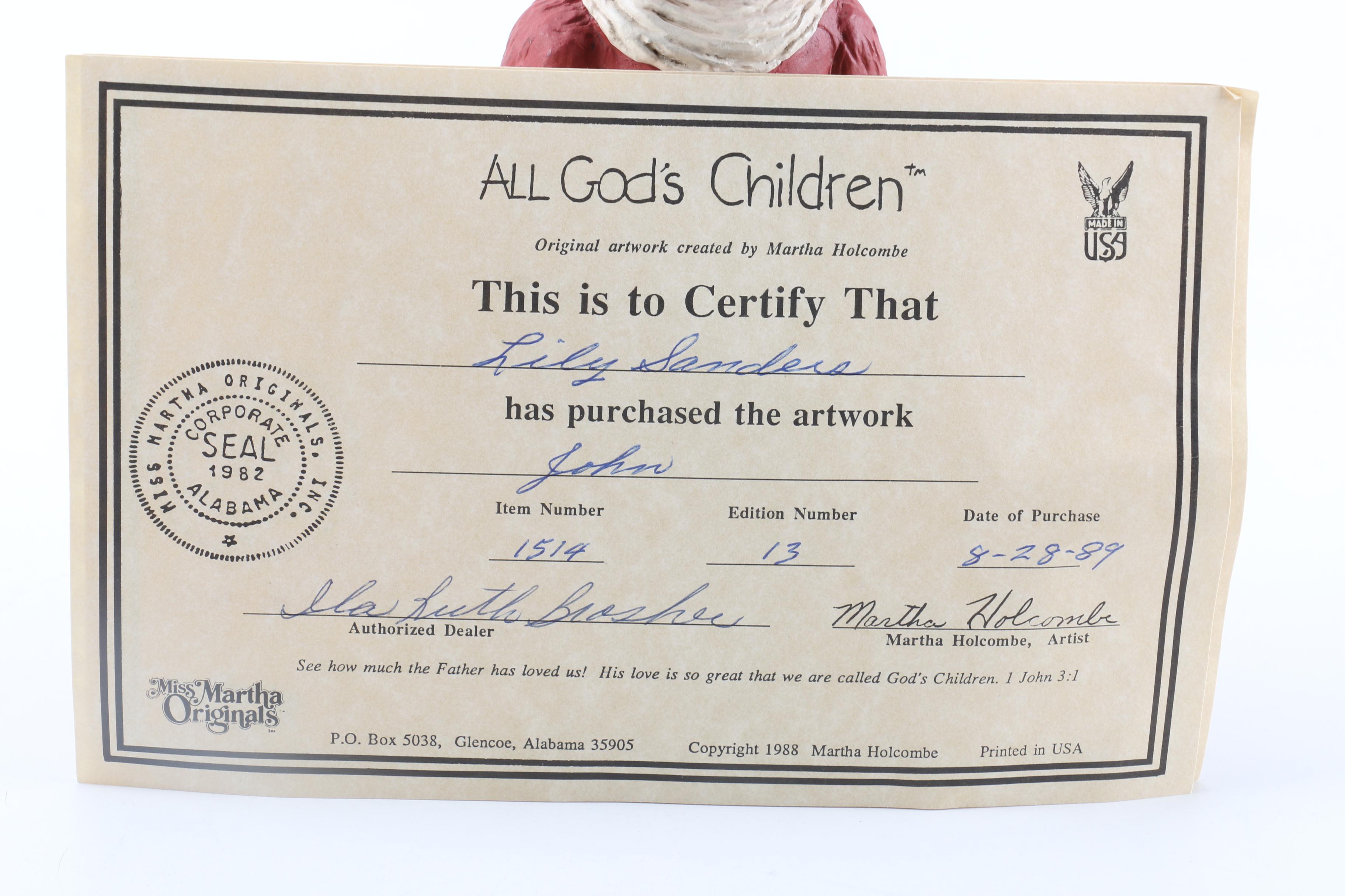 Martha Holocombe "All God's Children" Limited Edition Resin Figurines