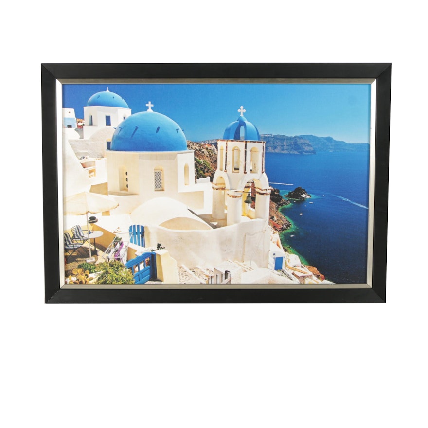 Giclee Print on Canvas After Photograph of Santorini