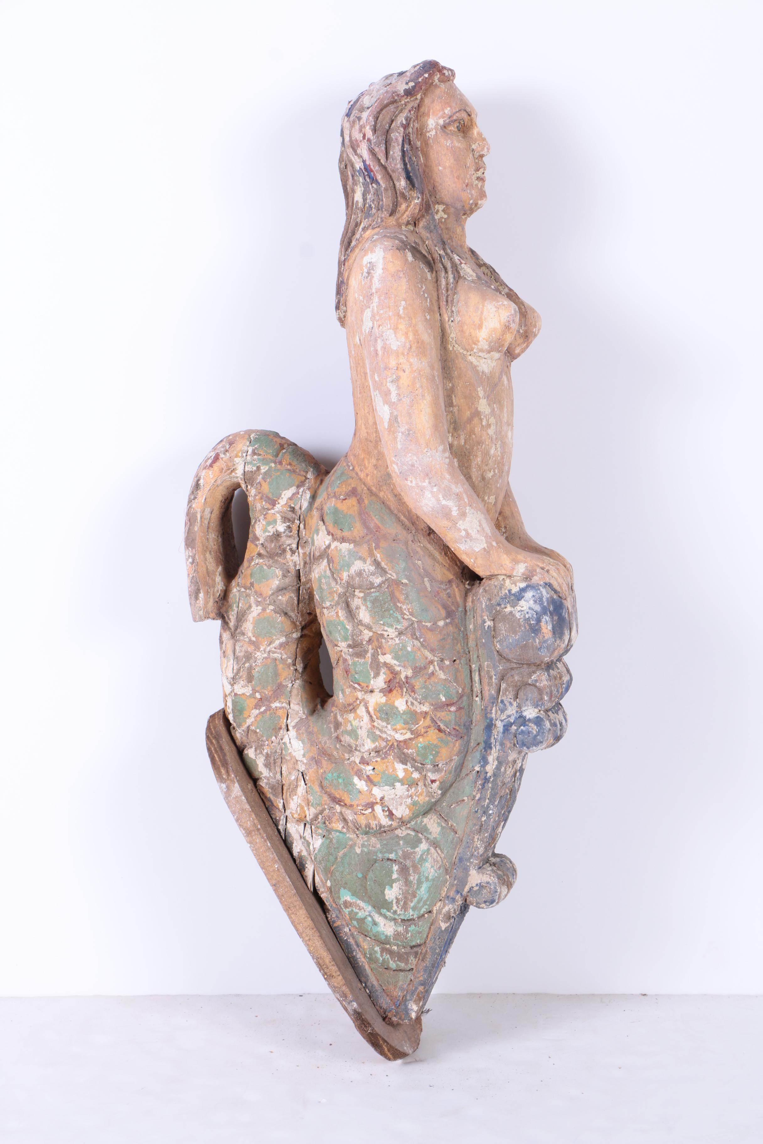 Carved "Mermaid" Ship Figurehead