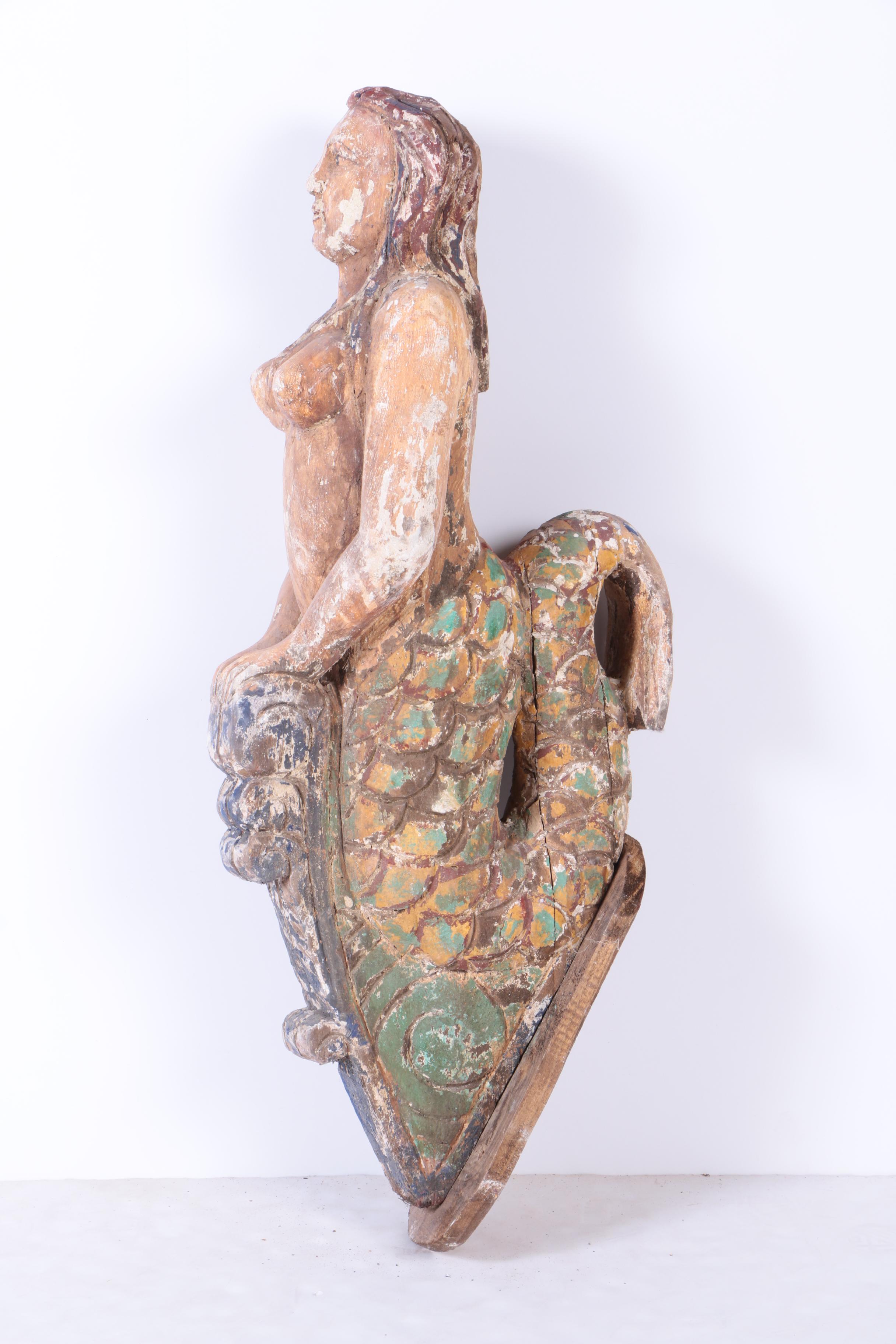 Carved "Mermaid" Ship Figurehead