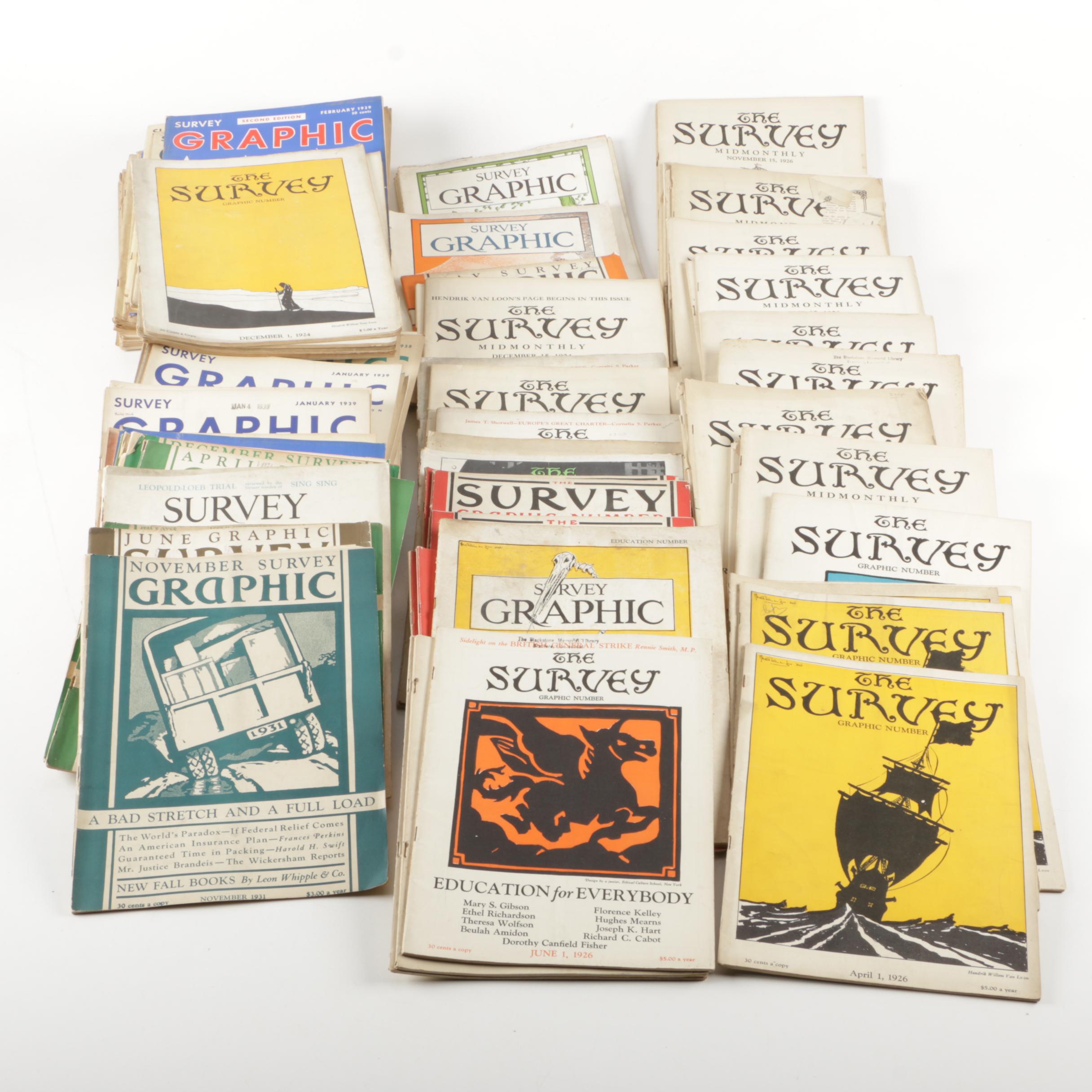 Collection of "The Survey Graphic" Magazines
