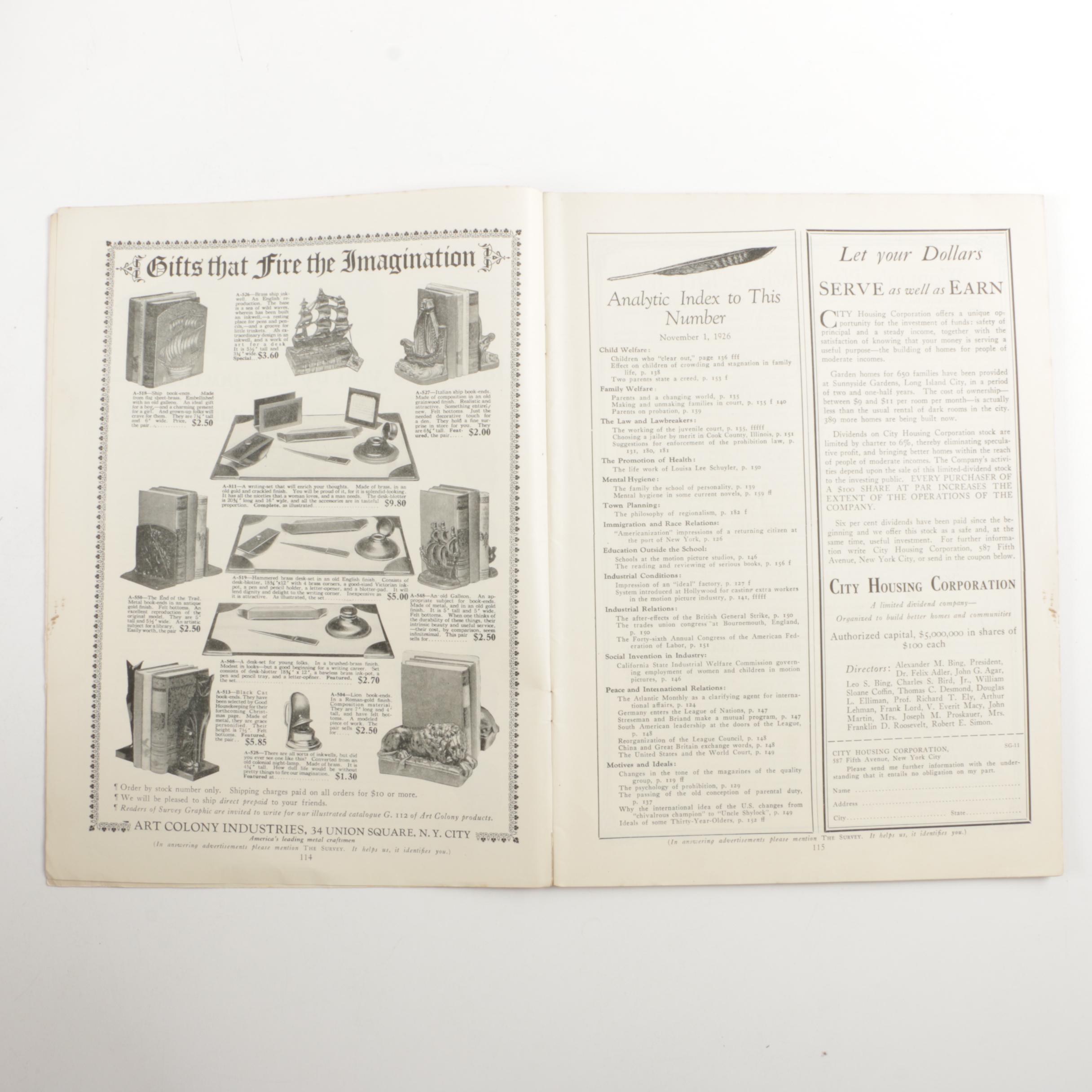 Collection of "The Survey Graphic" Magazines