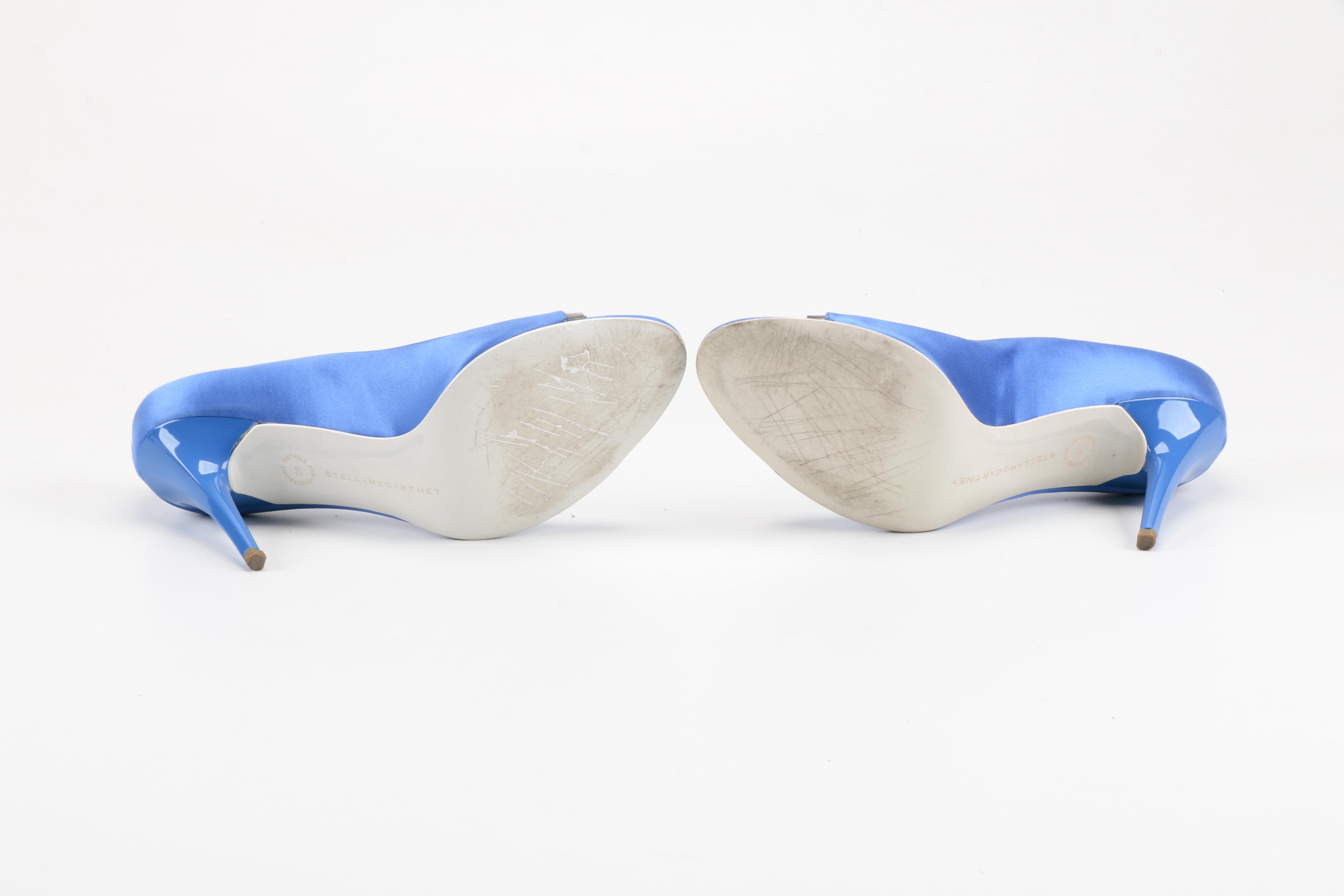 Stella McCartney Satin Silk Opened Toed Heels