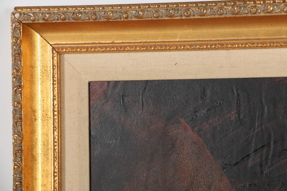 Marshall Arisman Oil Painting on Board of Nude Male Torso