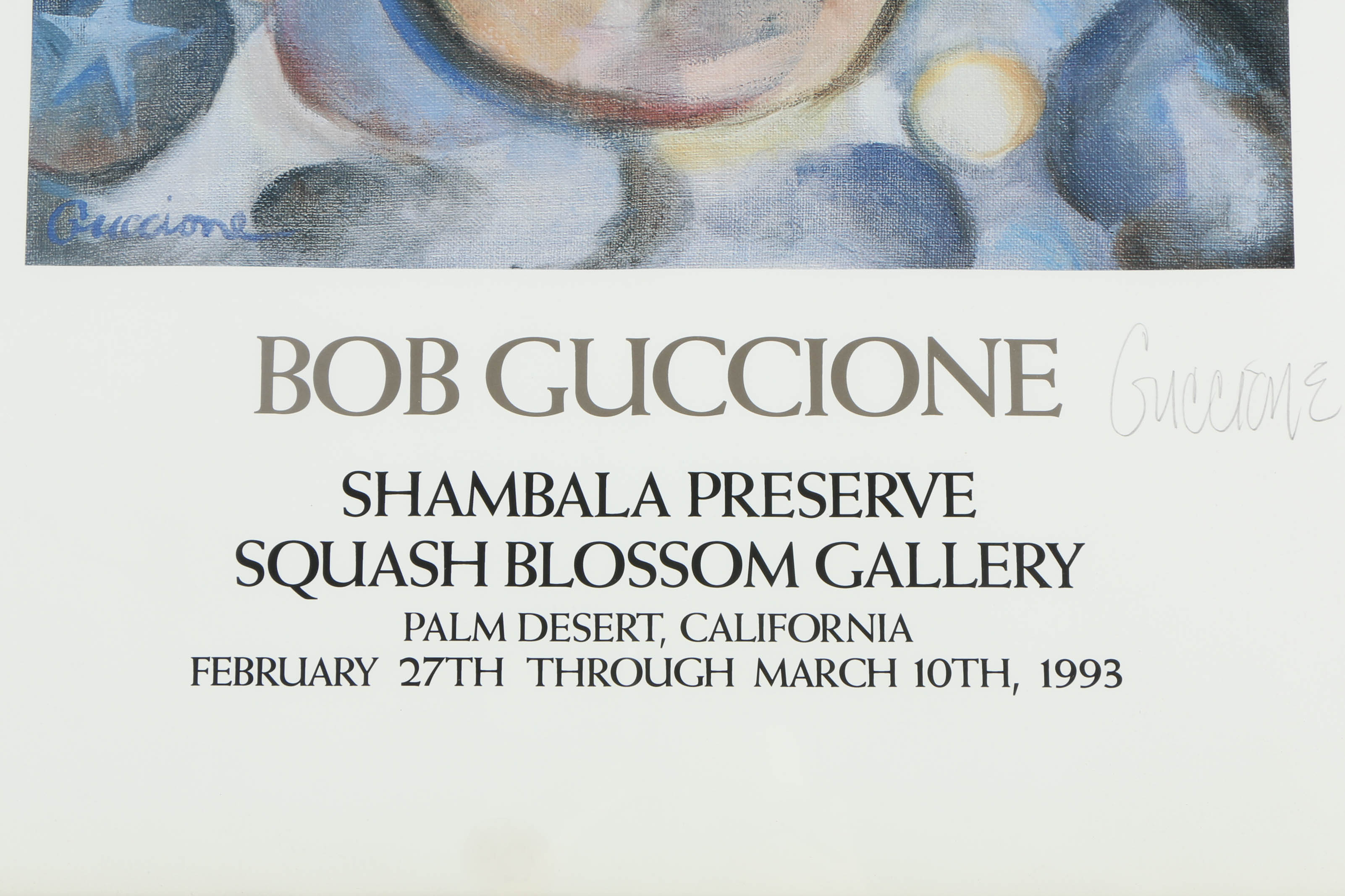 Signed Bob Guccione Offset Lithograph on Paper Exhibition Poster