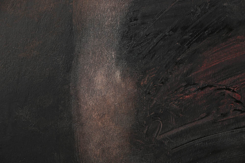 Marshall Arisman Oil Painting on Board of Nude Male Torso