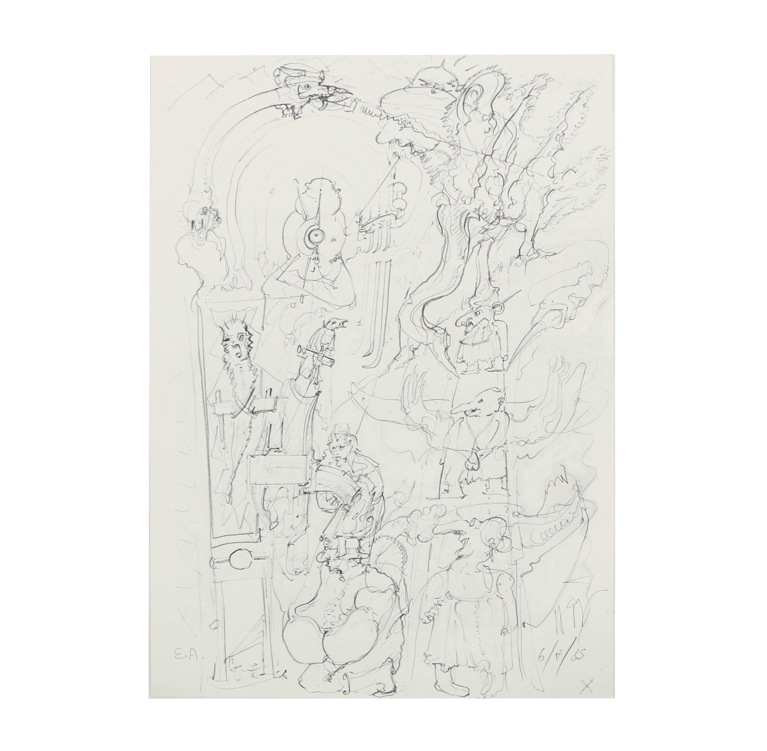 H. R. Giger Artist's Proof Halftone Print on Paper "Poltergeist Sketch"