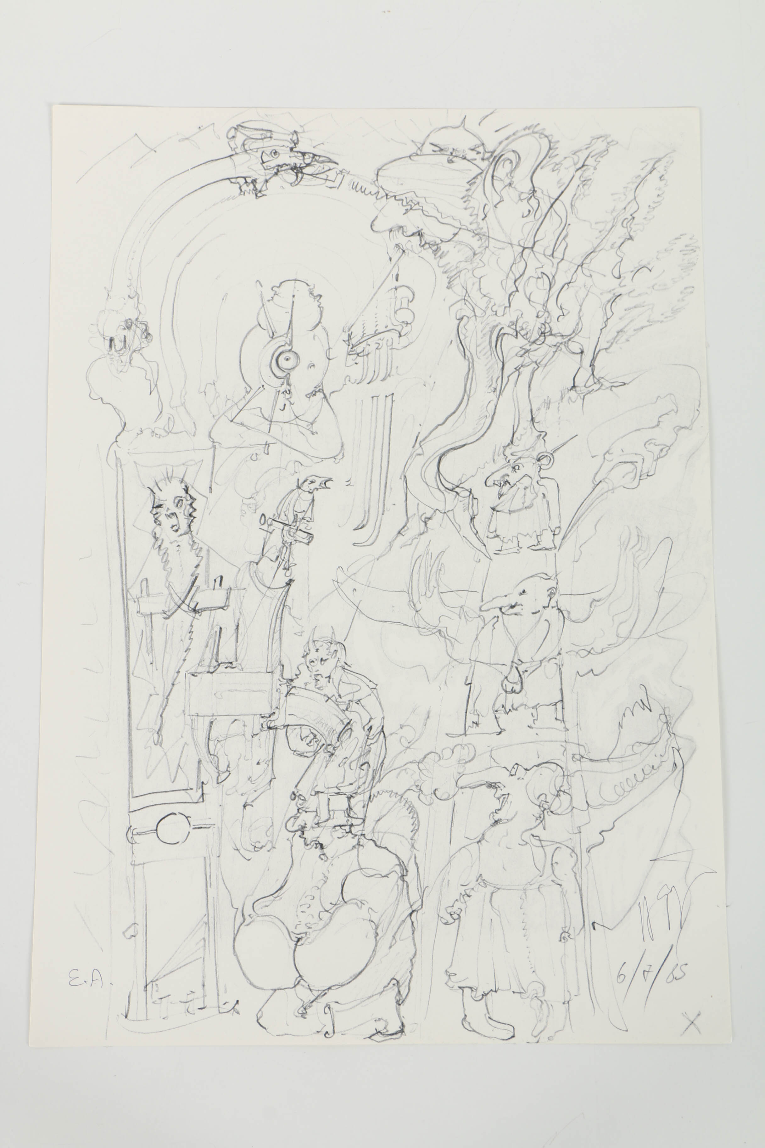 H. R. Giger Artist's Proof Halftone Print on Paper "Poltergeist Sketch"