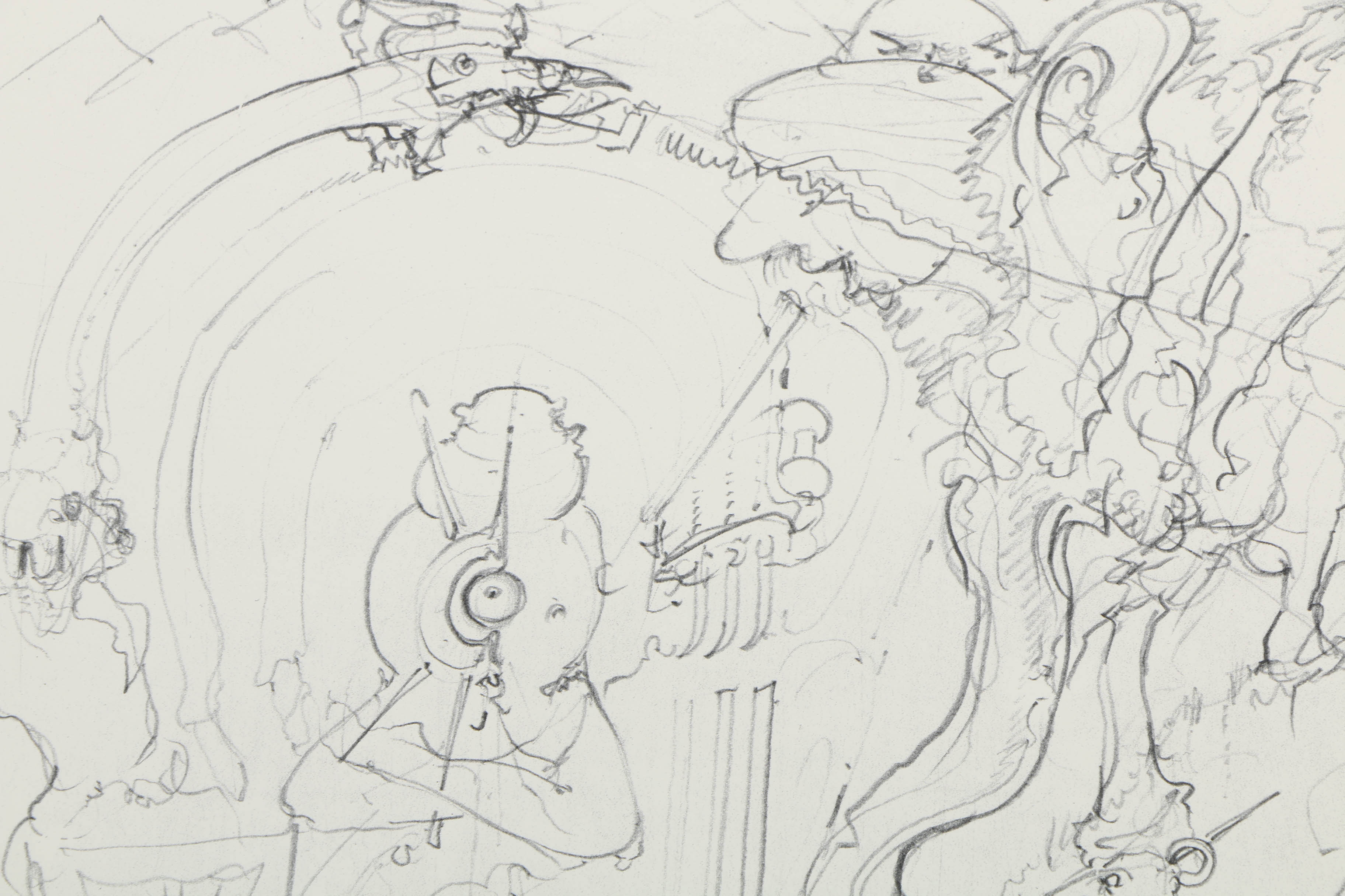 H. R. Giger Artist's Proof Halftone Print on Paper "Poltergeist Sketch"