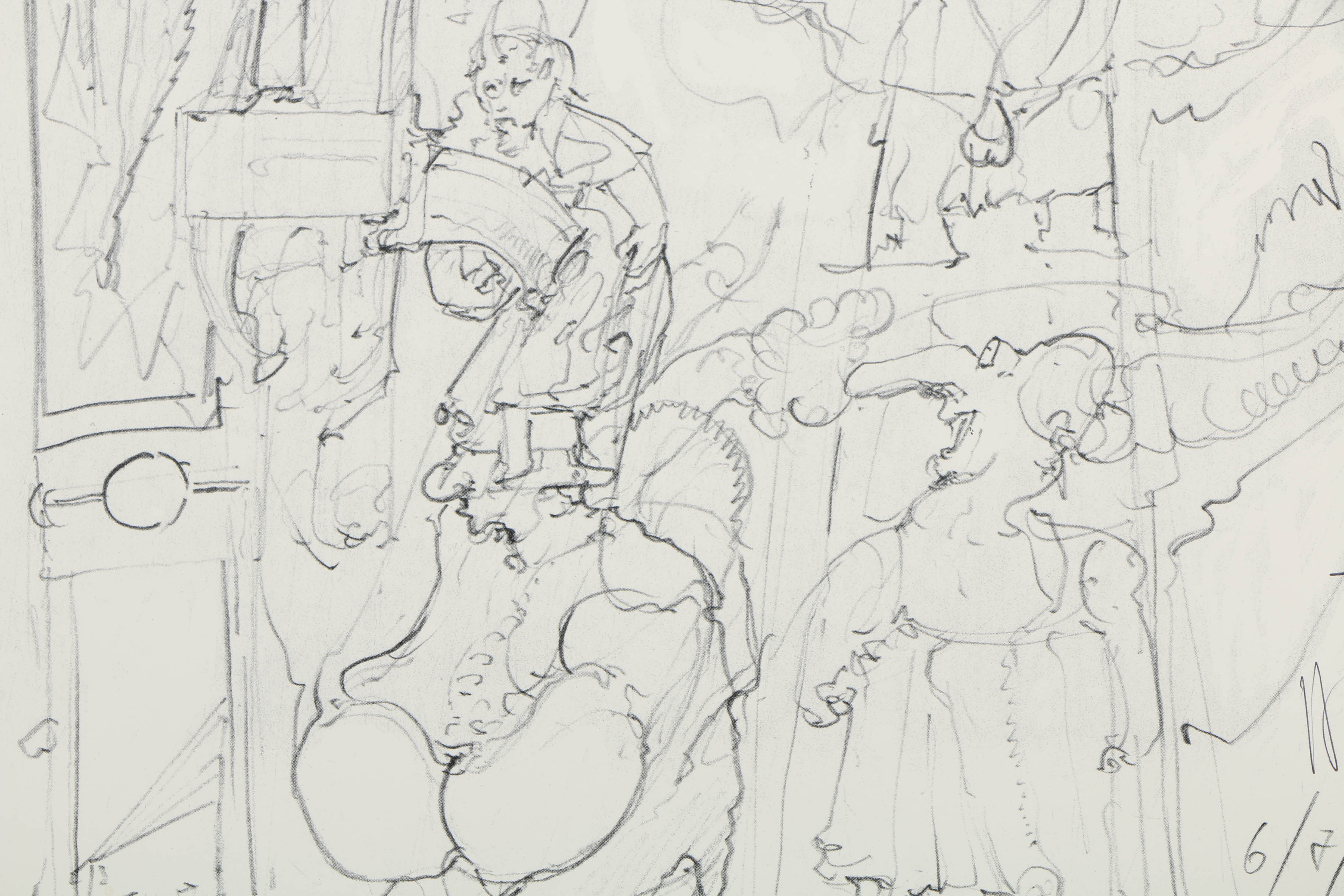 H. R. Giger Artist's Proof Halftone Print on Paper "Poltergeist Sketch"