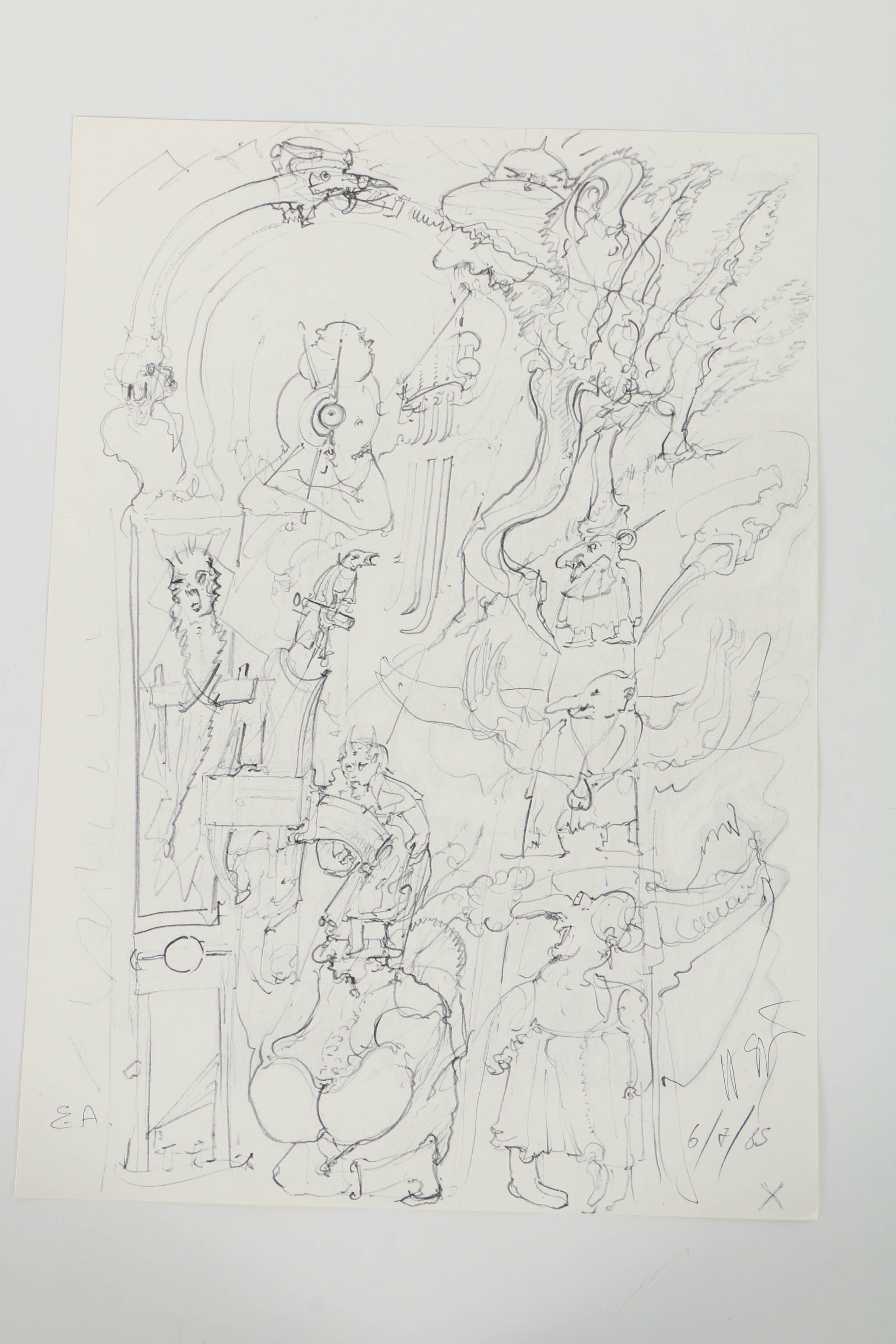 H. R. Giger Artist's Proof Halftone Print on Paper "Poltergeist Sketch"