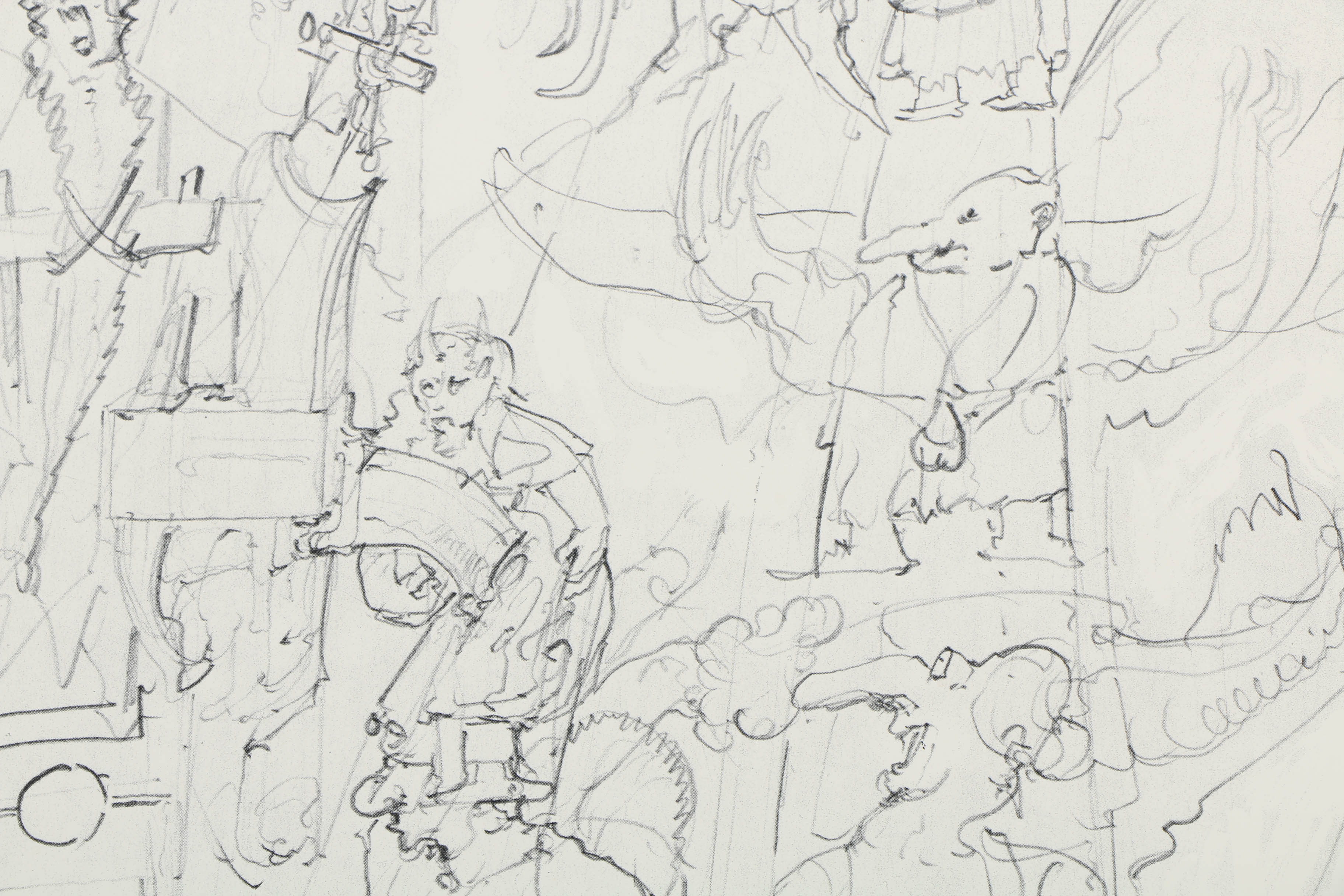 H. R. Giger Artist's Proof Halftone Print on Paper "Poltergeist Sketch"