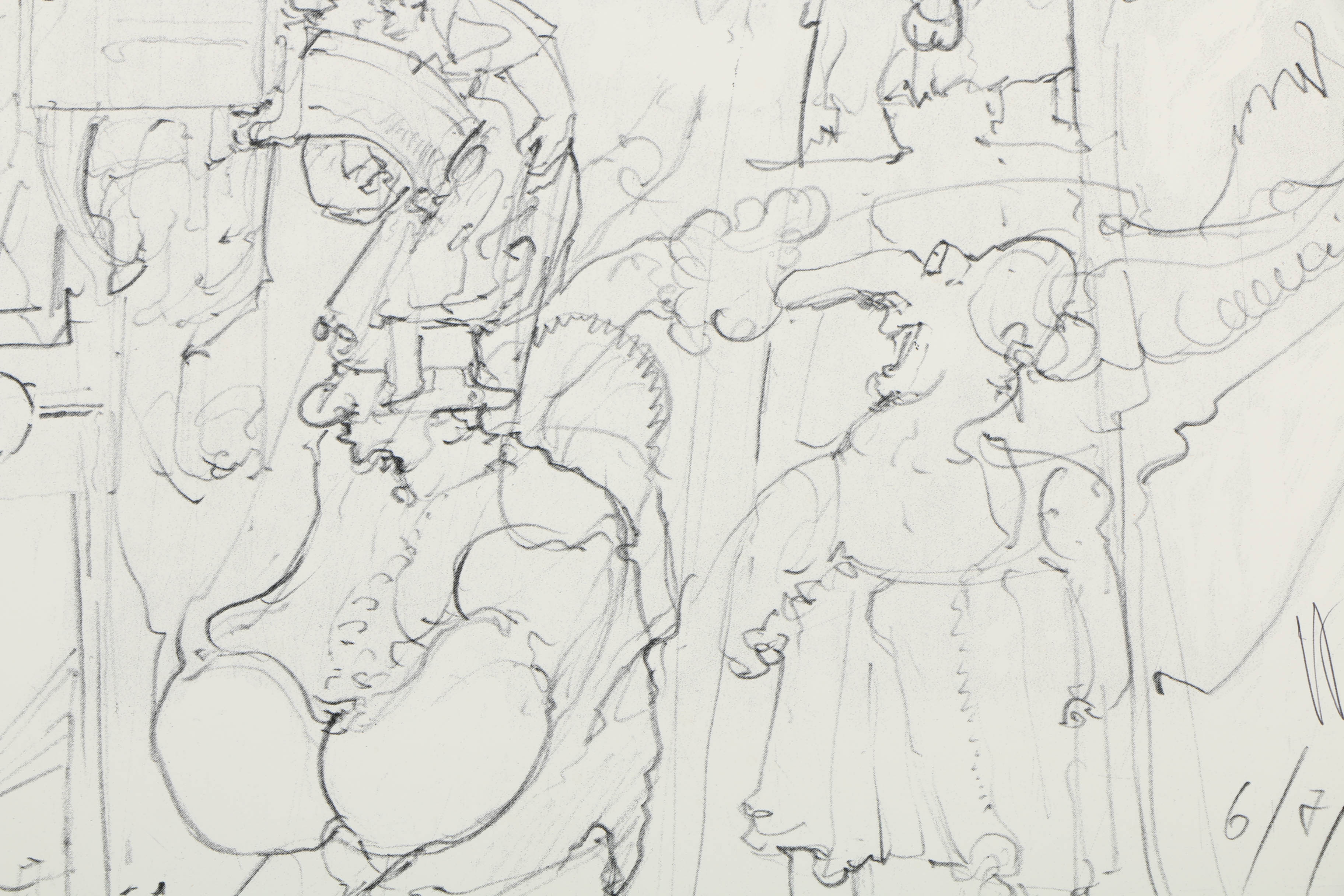 H. R. Giger Artist's Proof Halftone Print on Paper "Poltergeist Sketch"