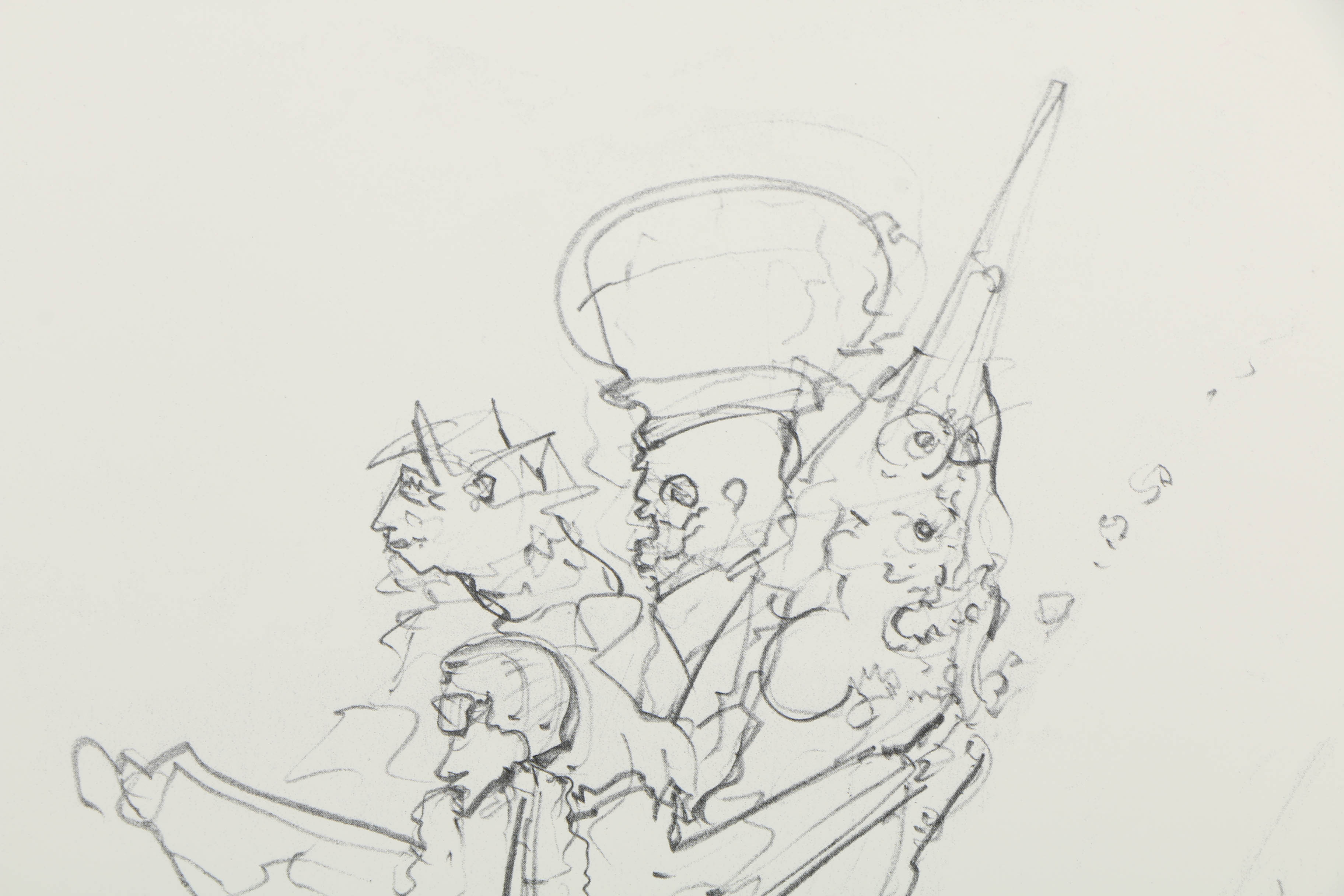 H. R. Giger Artist's Proof Halftone Print on Paper "Biomechanics Sketch"