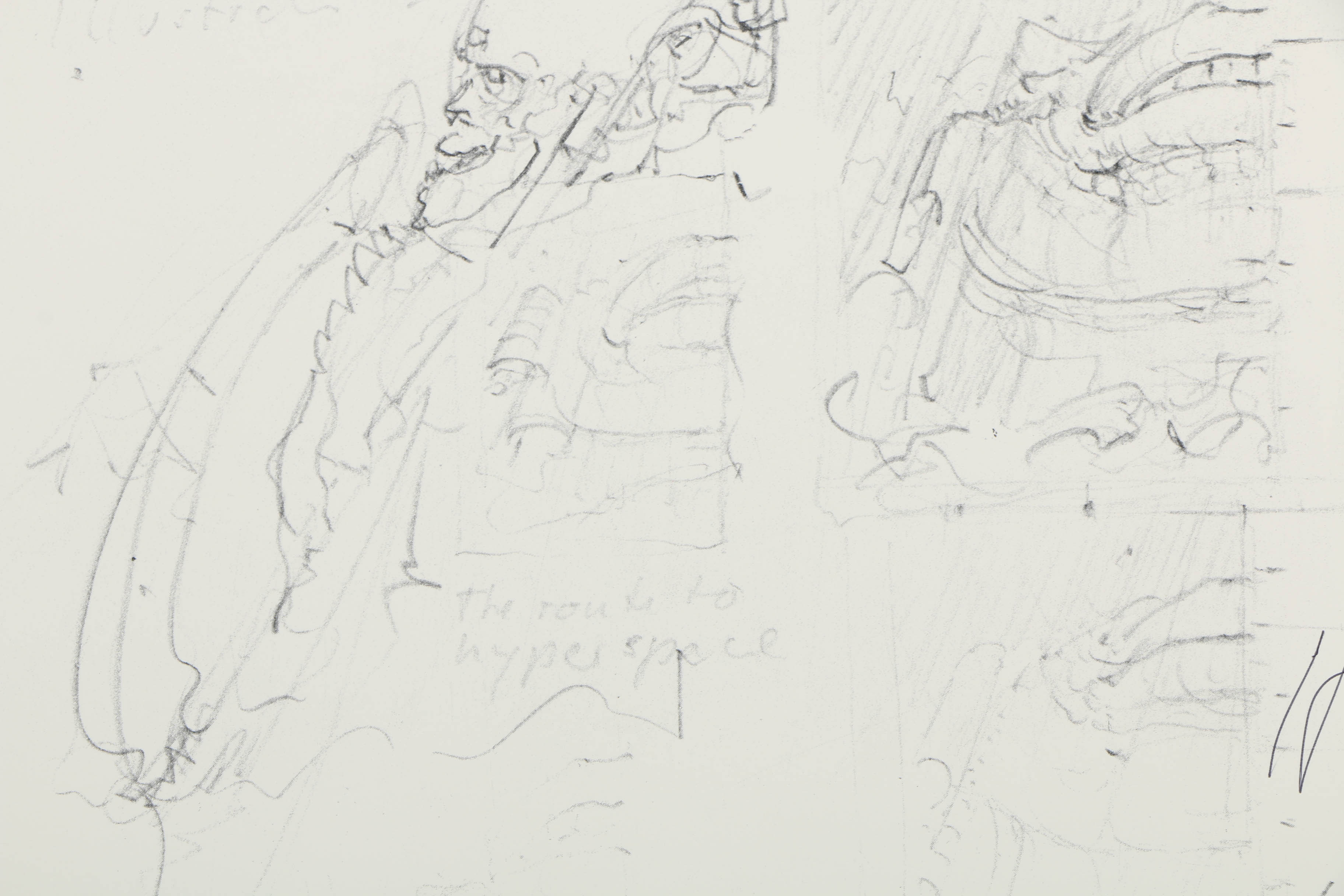 H. R. Giger Artist's Proof Halftone Print on Paper "Biomechanics Sketch"