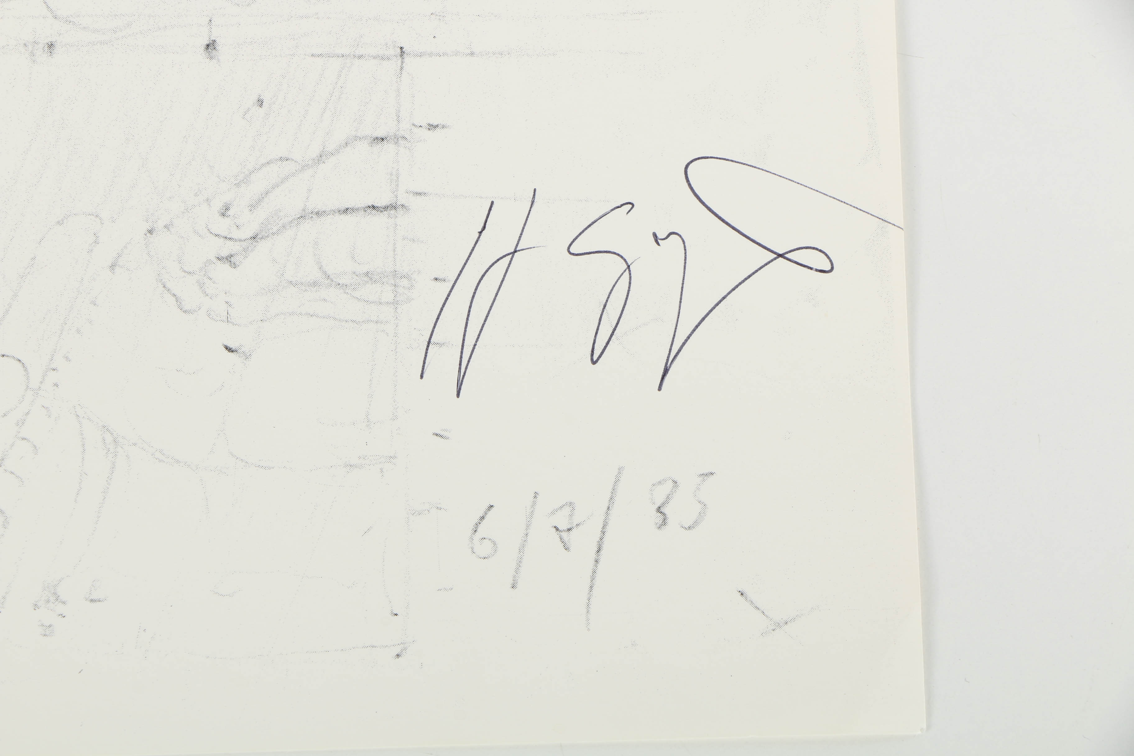 H. R. Giger Artist's Proof Halftone Print on Paper "Biomechanics Sketch"