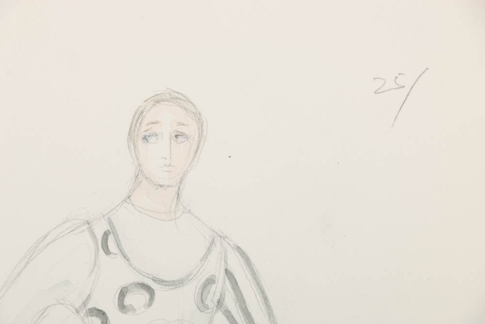 Graphite and Watercolor Drawing on Paper "Barnum Crossover"