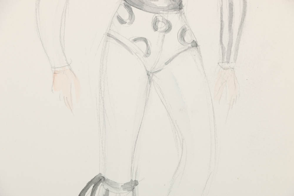 Graphite and Watercolor Drawing on Paper "Barnum Crossover"