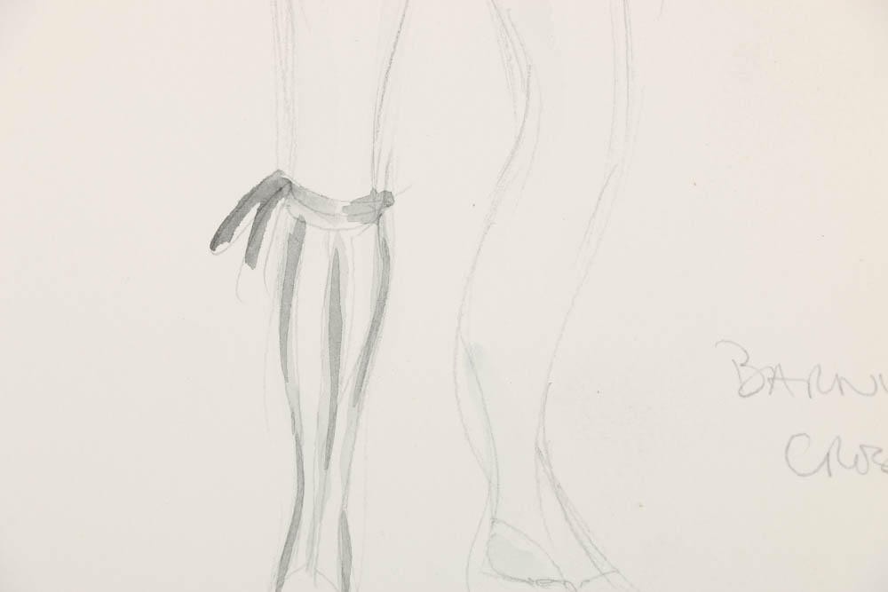 Graphite and Watercolor Drawing on Paper "Barnum Crossover"