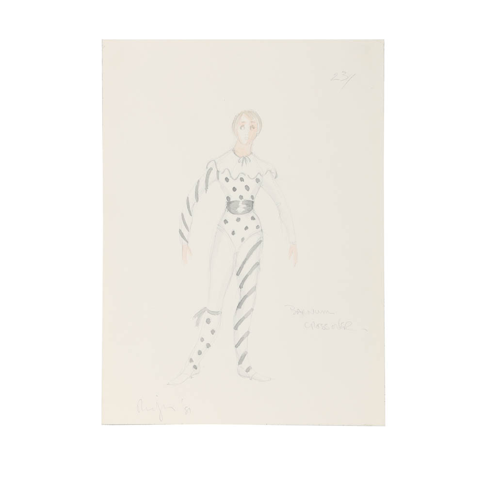 Graphite and Watercolor Drawing on Paper "Barnum Crossover"