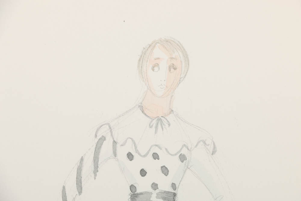 Graphite and Watercolor Drawing on Paper "Barnum Crossover"