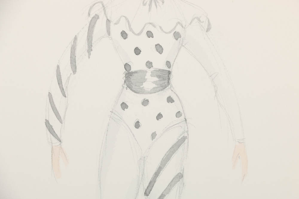 Graphite and Watercolor Drawing on Paper "Barnum Crossover"