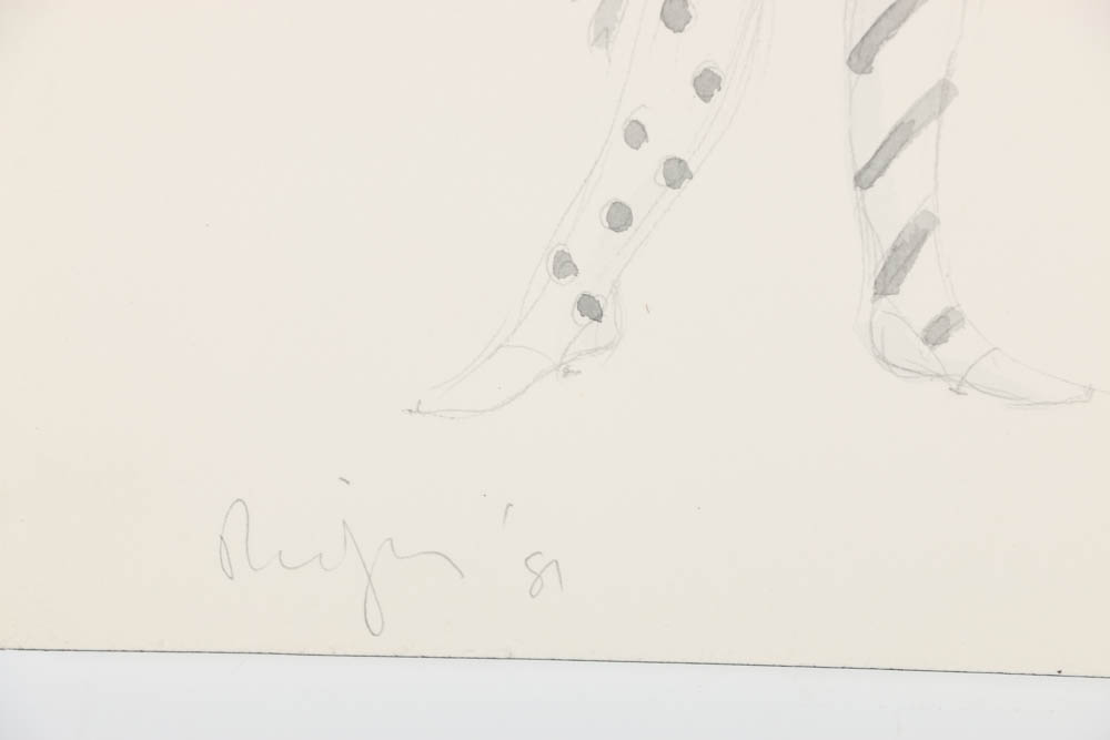 Graphite and Watercolor Drawing on Paper "Barnum Crossover"