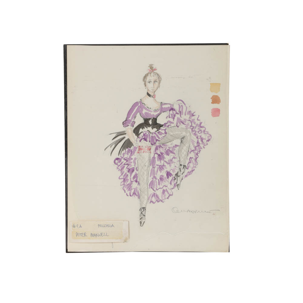 Watercolor Painting on Paper of Female Milonga Dancer