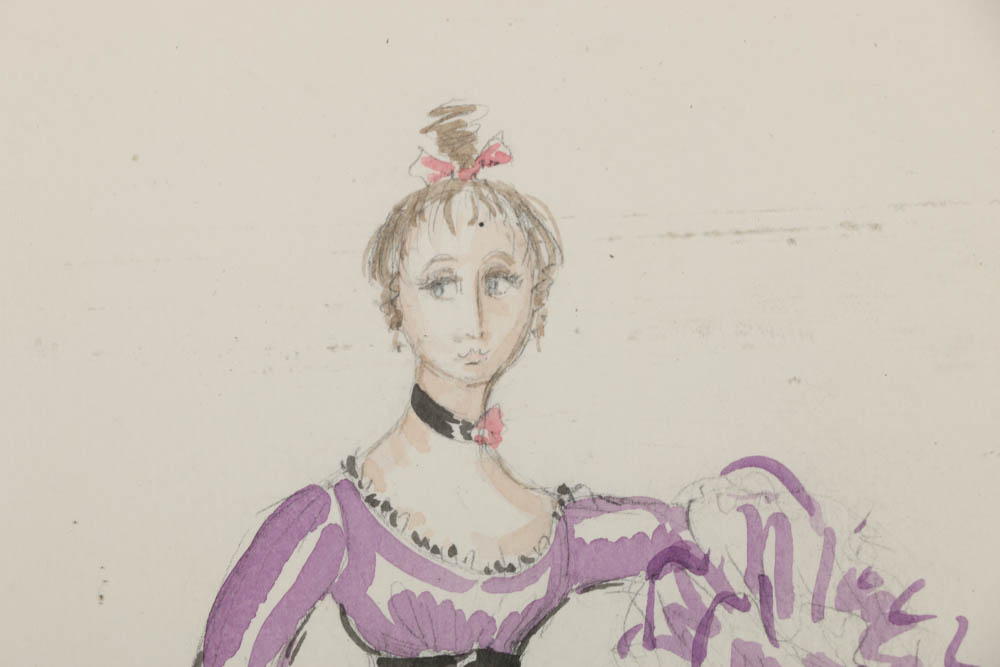 Watercolor Painting on Paper of Female Milonga Dancer