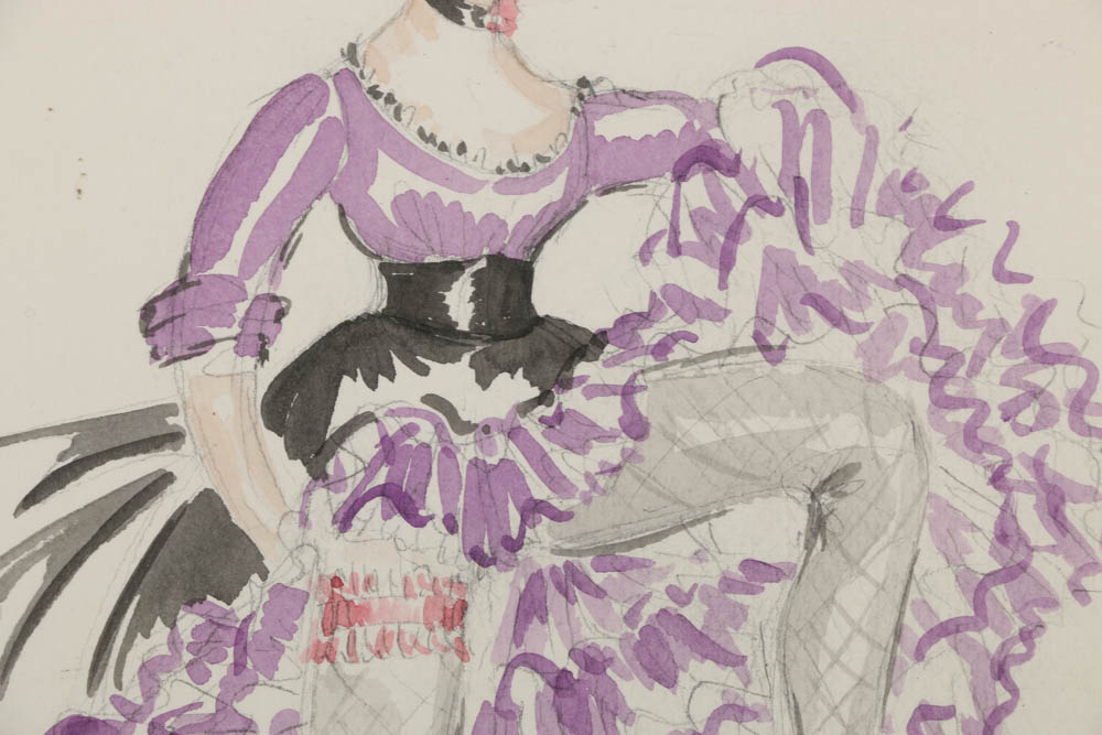 Watercolor Painting on Paper of Female Milonga Dancer