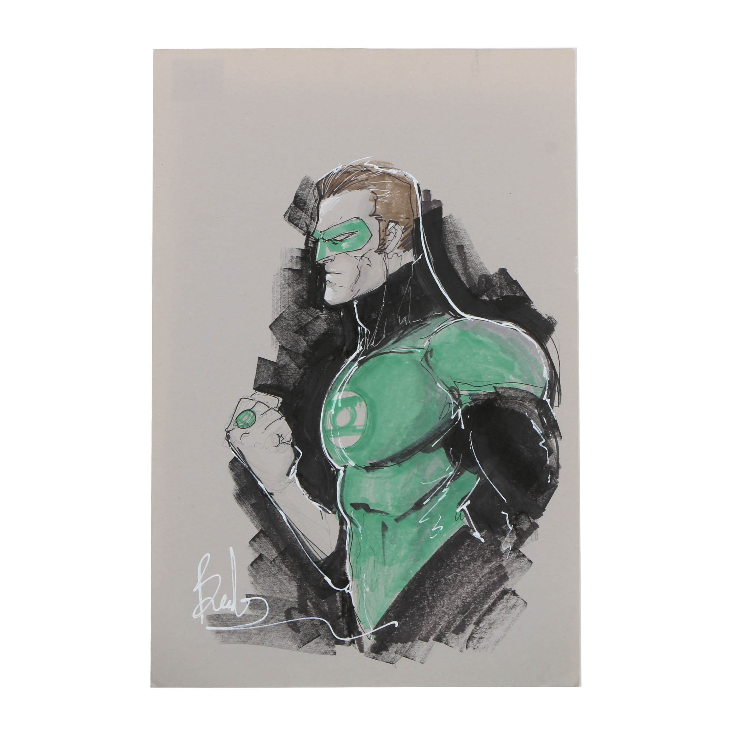 Brad Walker Ink Sketch on Paper of Green Lantern