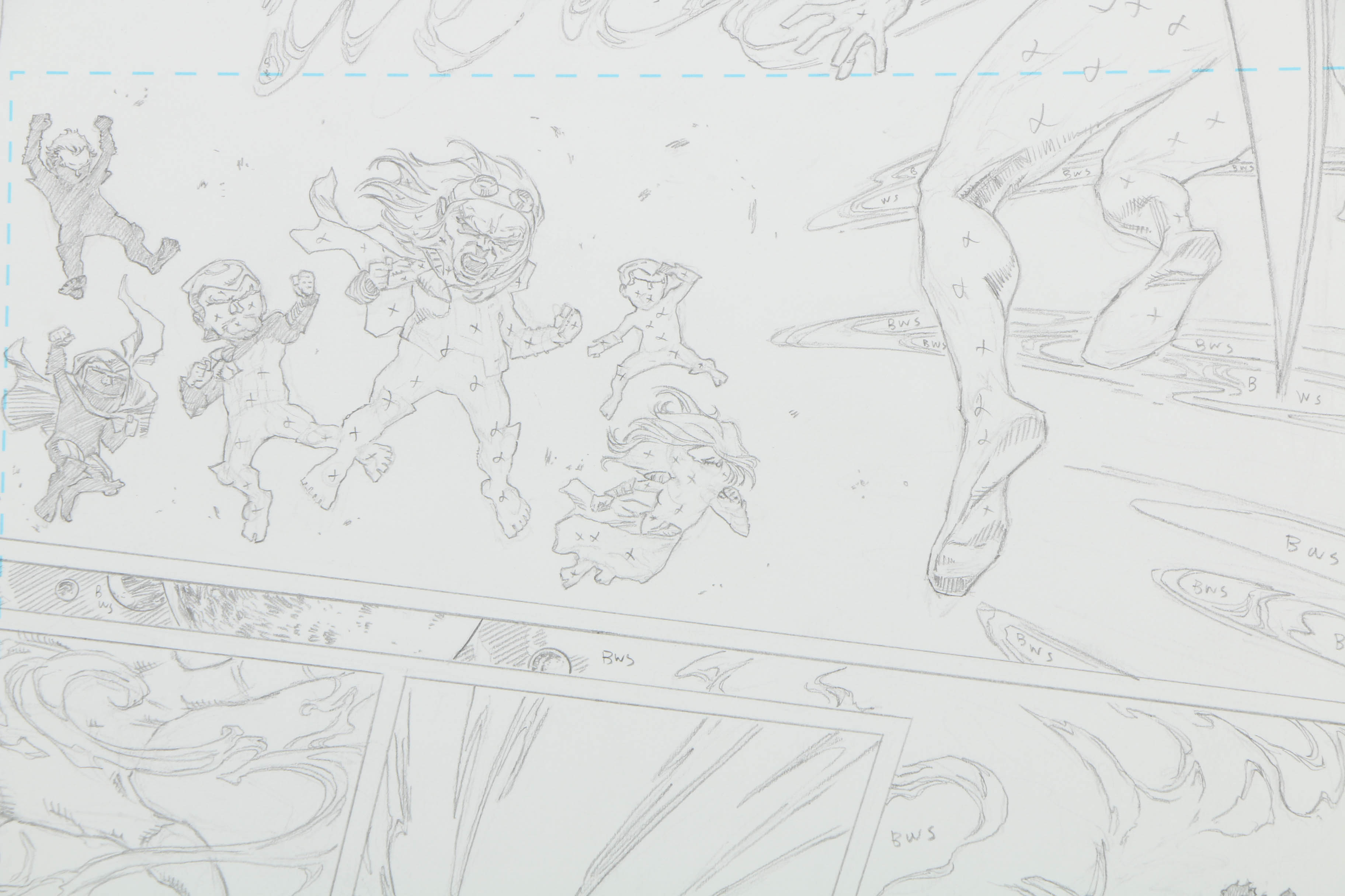 Pair of Brad Walker Ink and Graphite Drawings "Green Lantern: New Guardians"