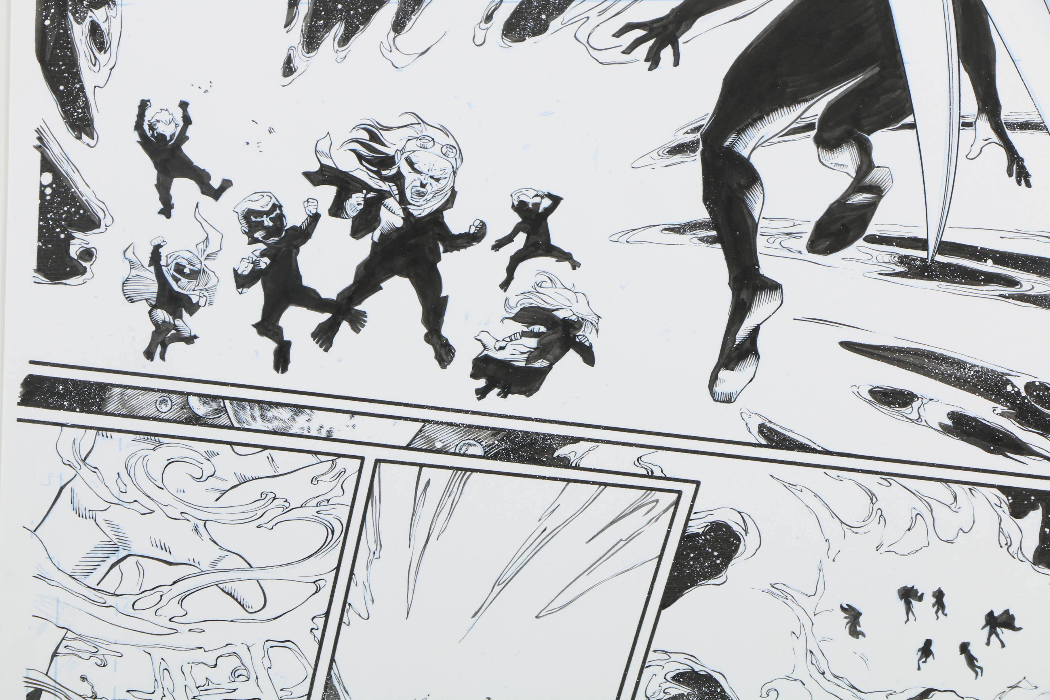 Pair of Brad Walker Ink and Graphite Drawings "Green Lantern: New Guardians"