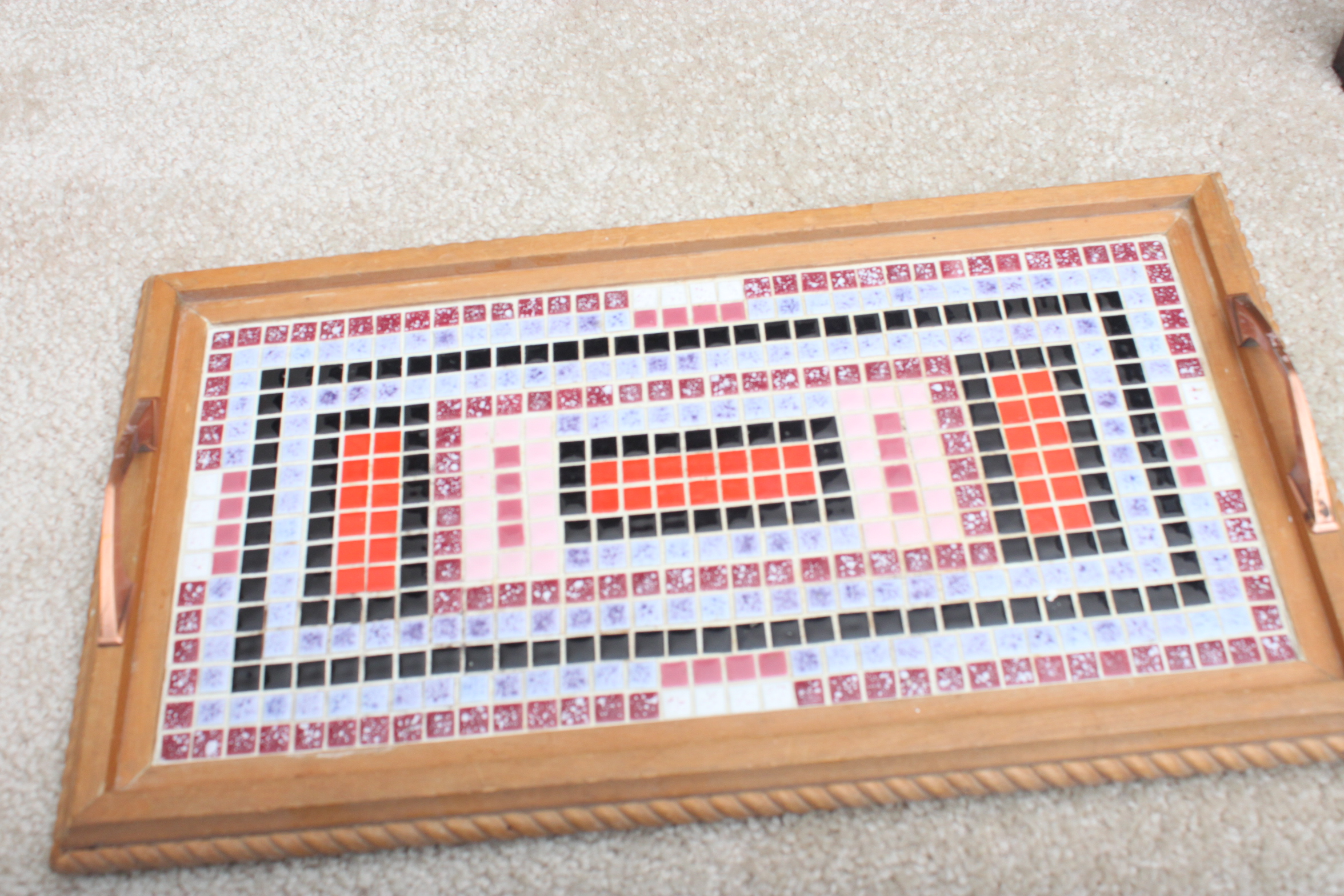 Tables and Tray With Tile Mosaic Tops