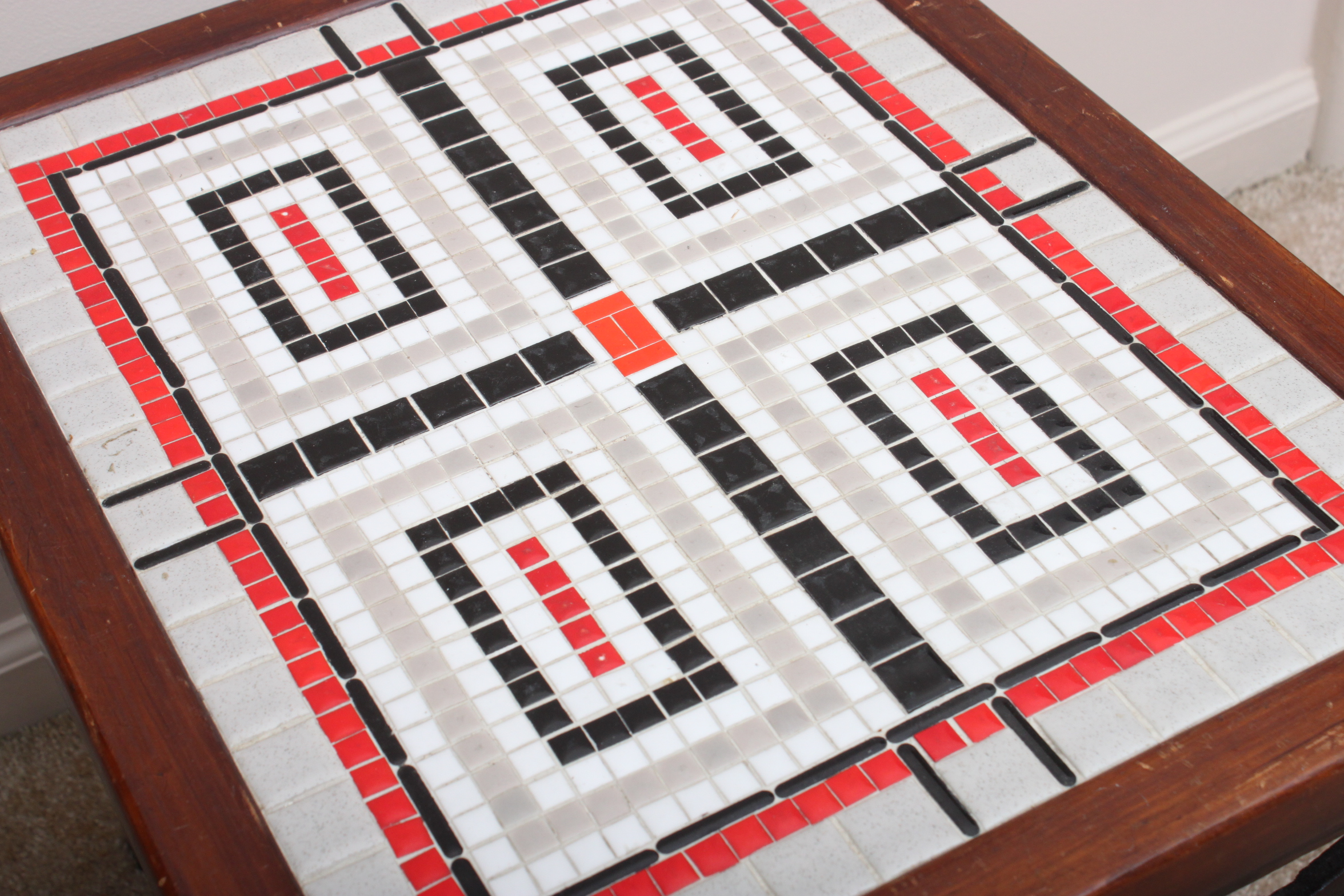 Tables and Tray With Tile Mosaic Tops