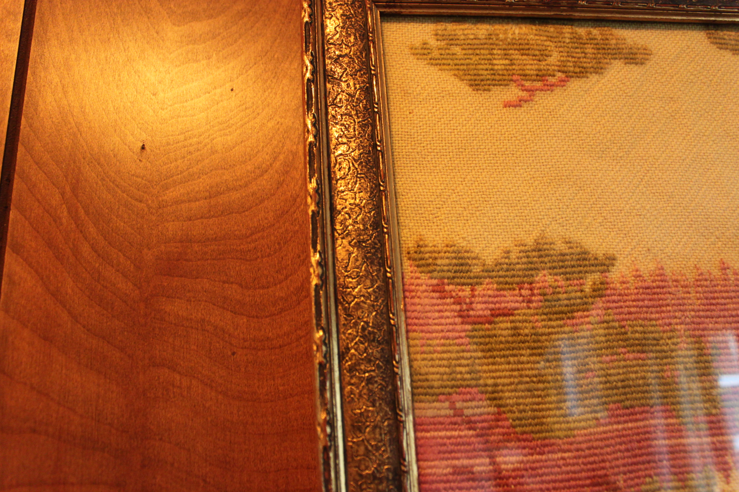 Framed Embroidered Textile of a Landscape