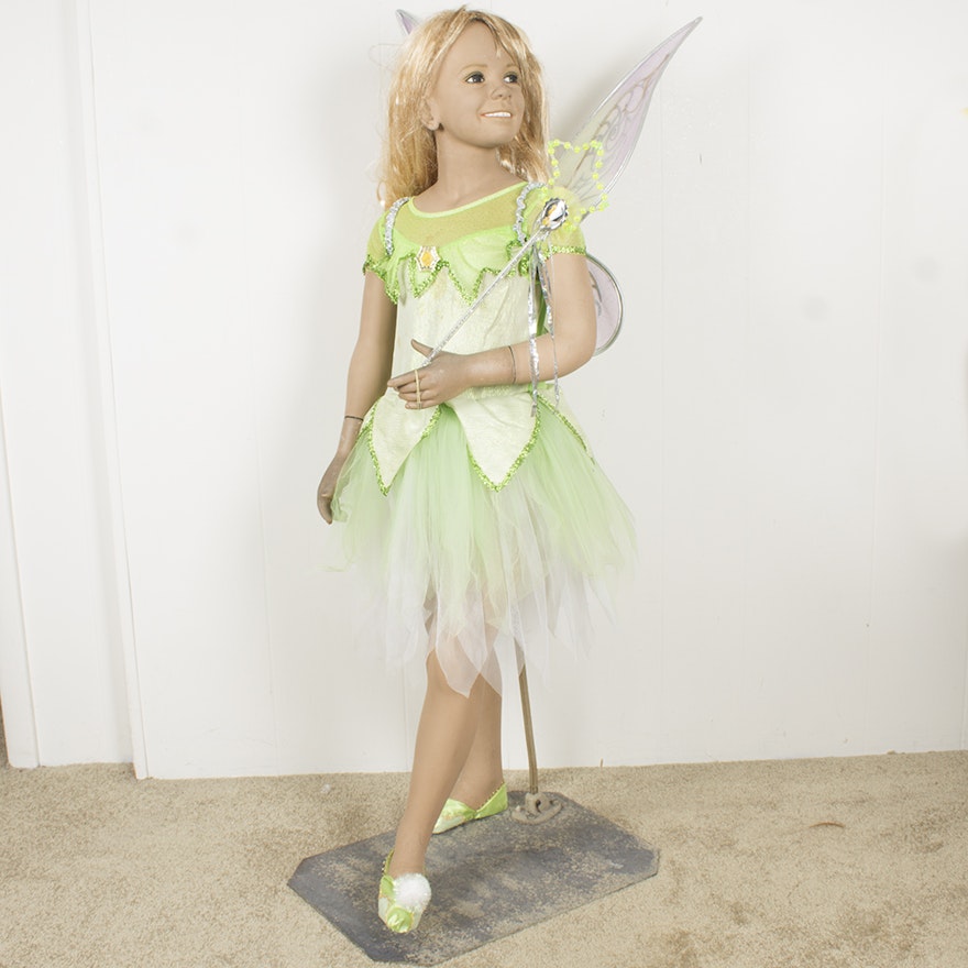 Vintage Mannequin and Girls' Tinker Bell Costume