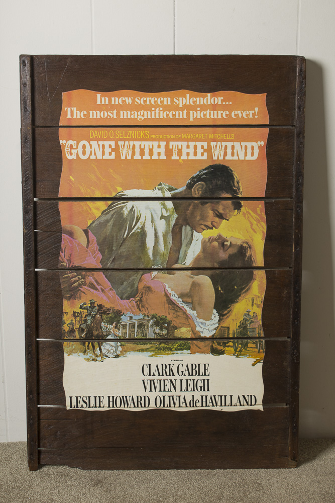 Offset Lithograph Film Poster on Wood Boards "Gone with the Wind"
