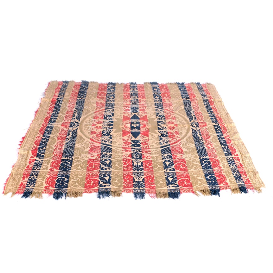 Woven Floral Coverlet with Tassels