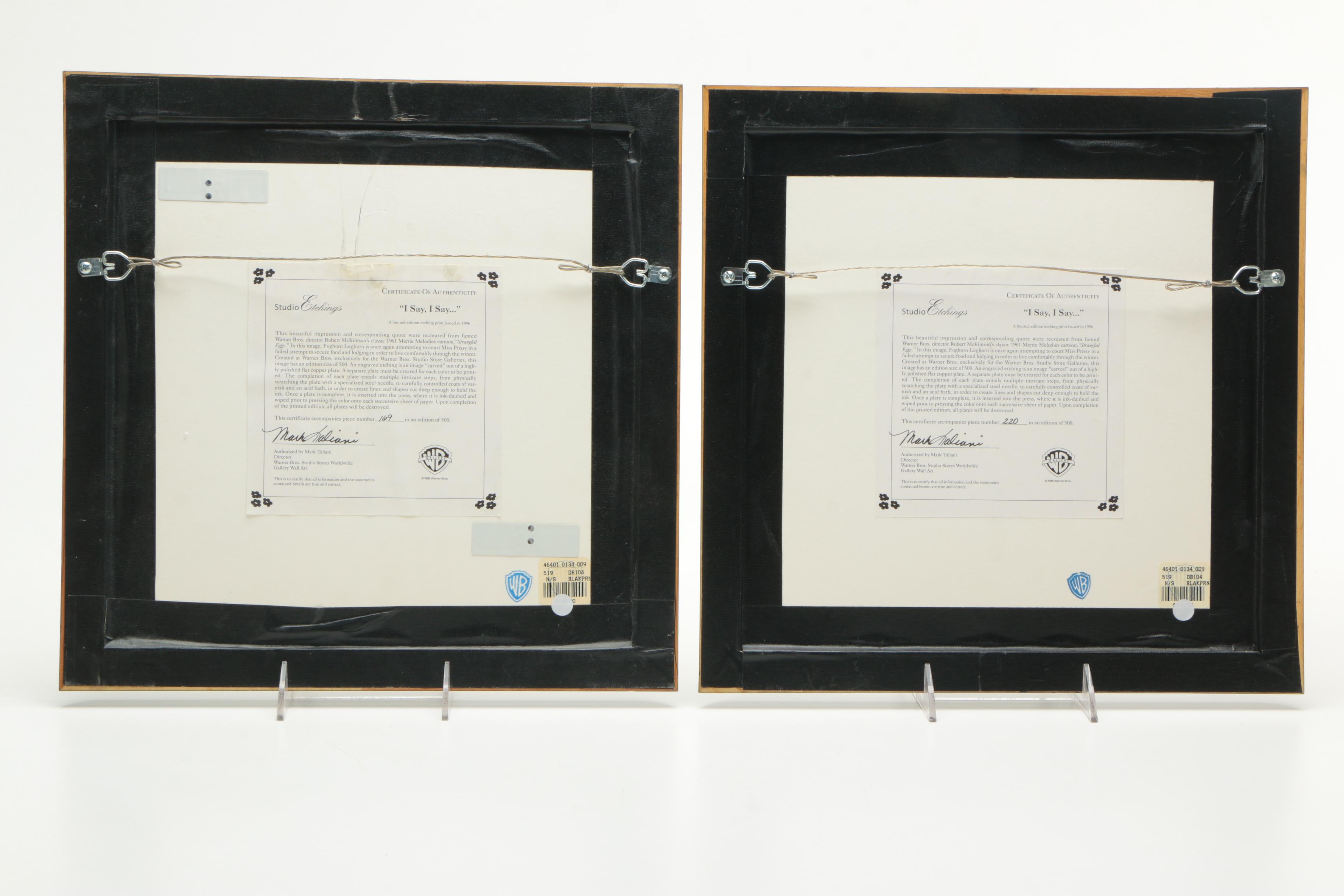 Warner Bros. Studio Etchings Featuring Foghorn Leghorn