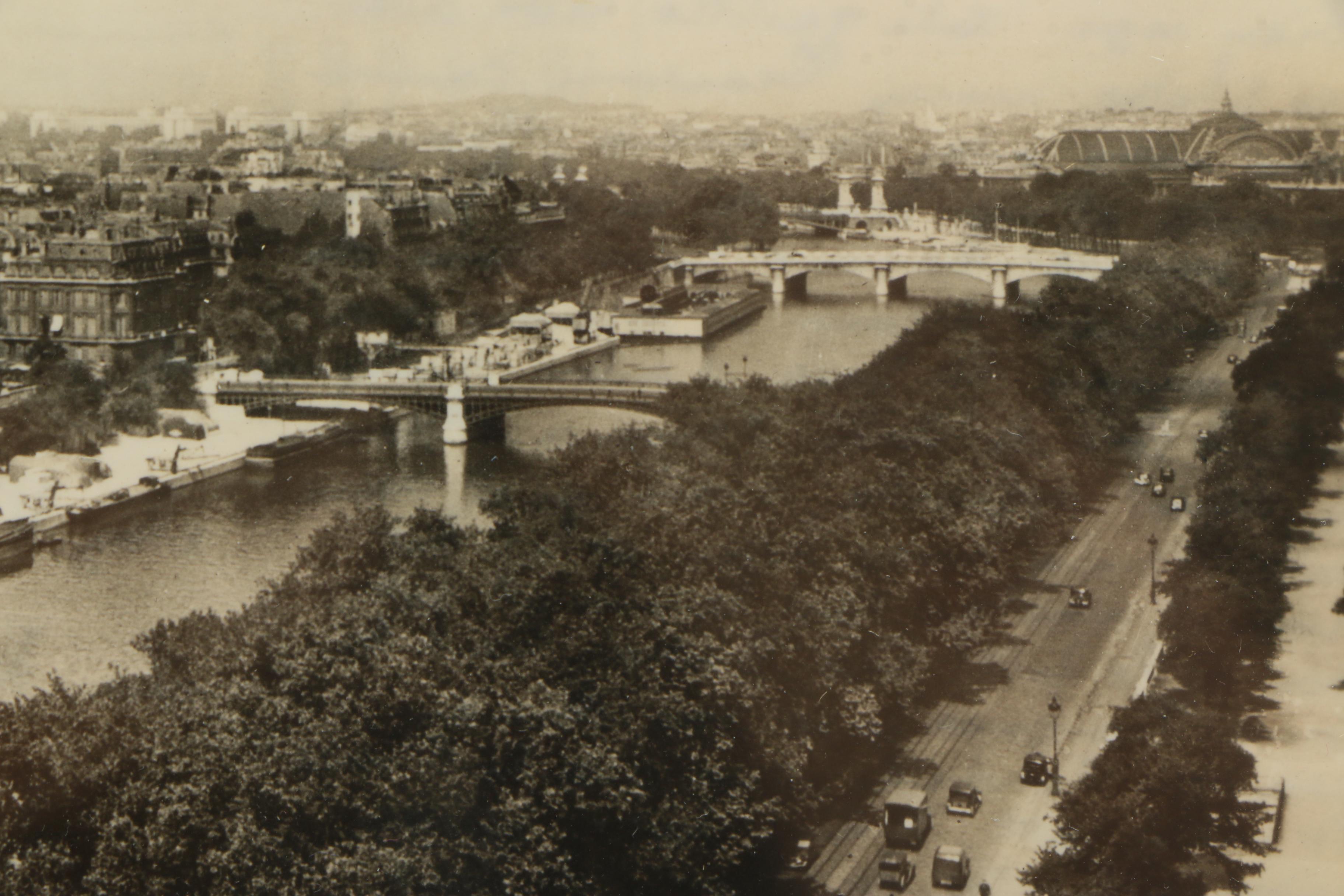 Vintage Parisian Postcard In Open-Backed Frame