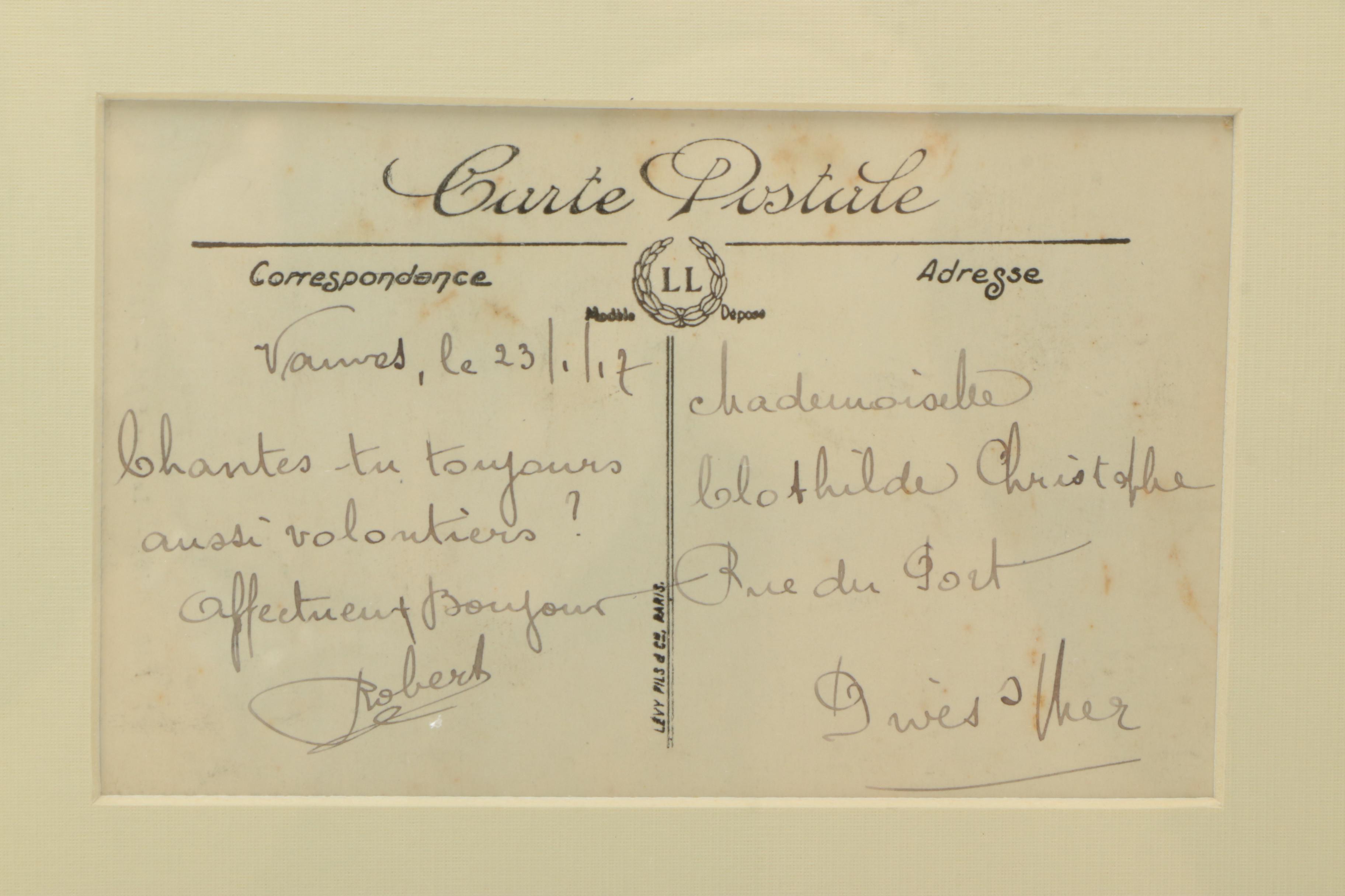 PRIORITY-1917 Chromolithographic Postcard of Paris with Note